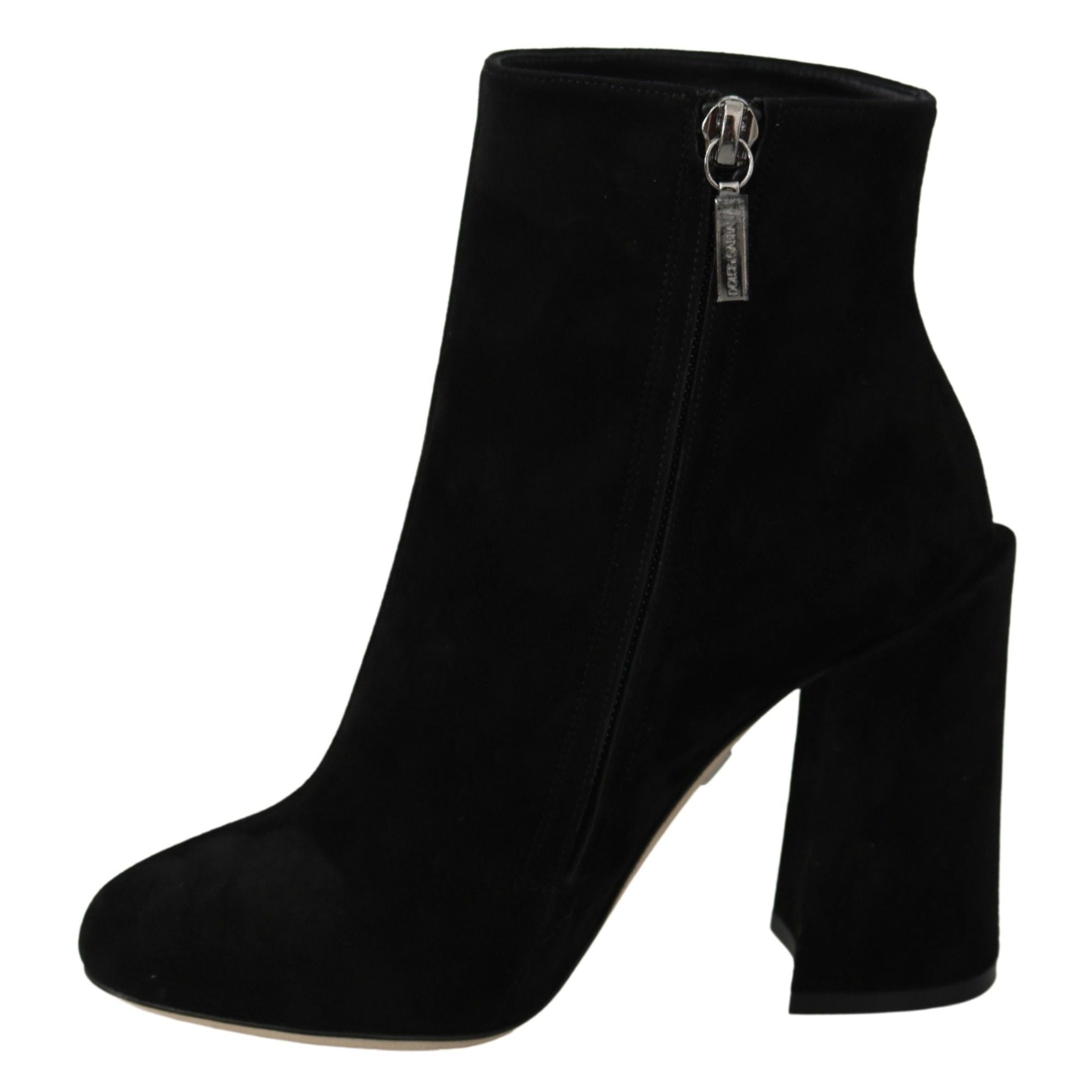 Embroidered Ankle Boots in Lambskin Suede