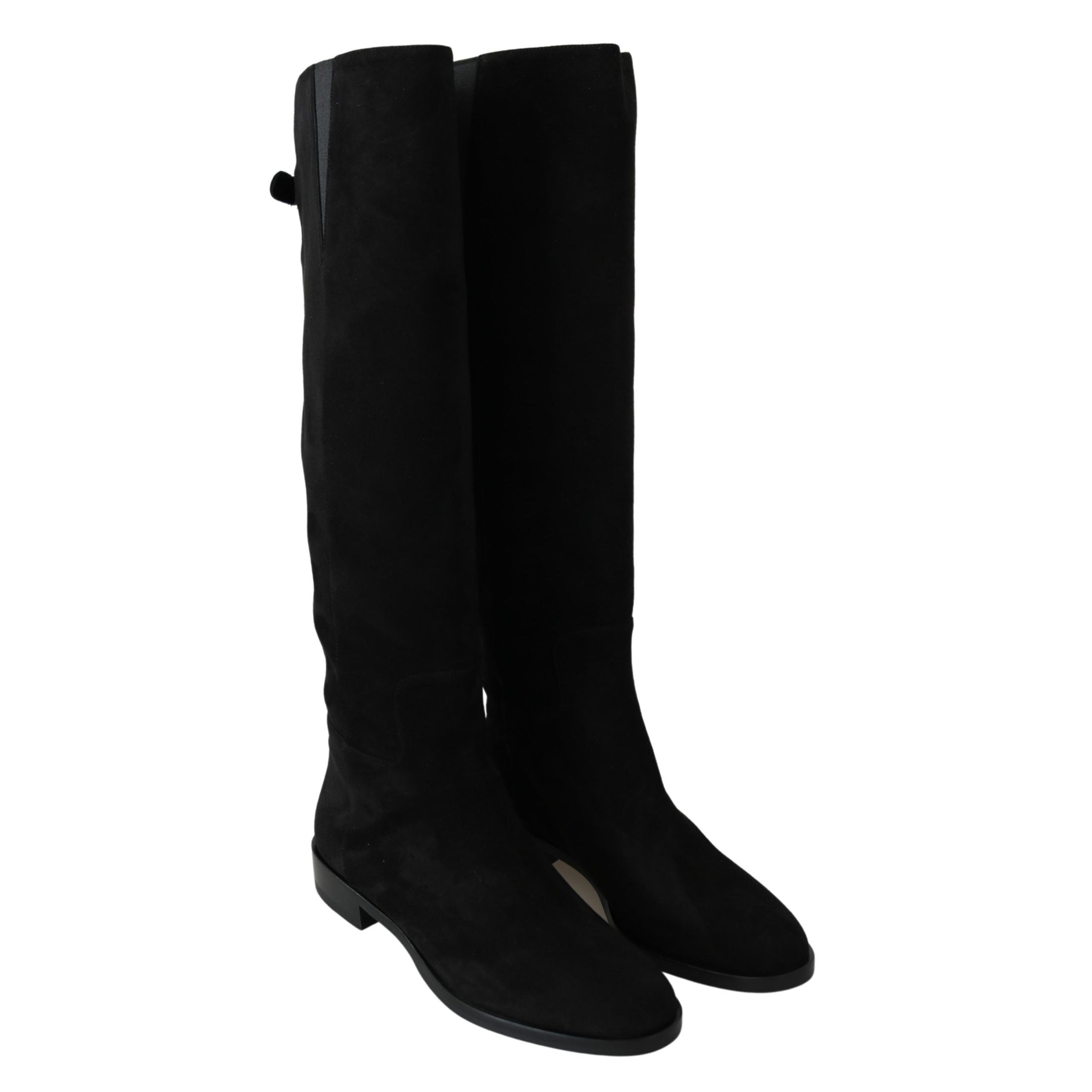 Elegant Black Suede Knee High Boots