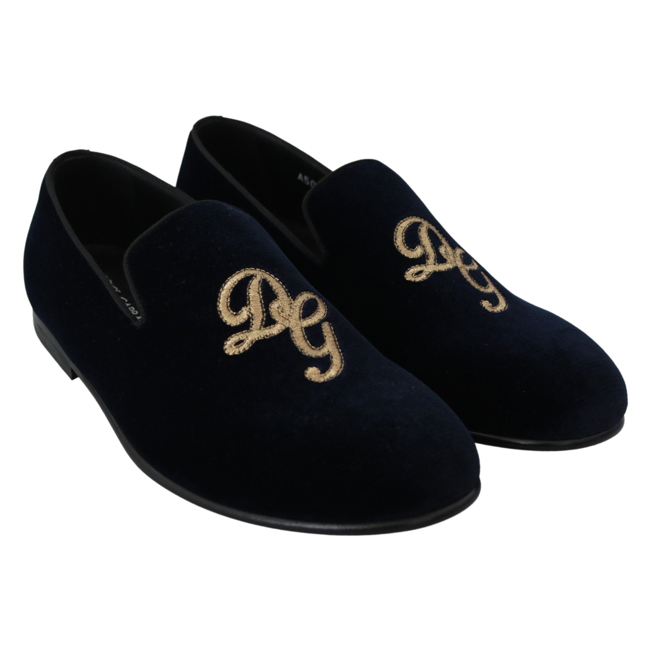 Elegant Blue Embroidered Loafers