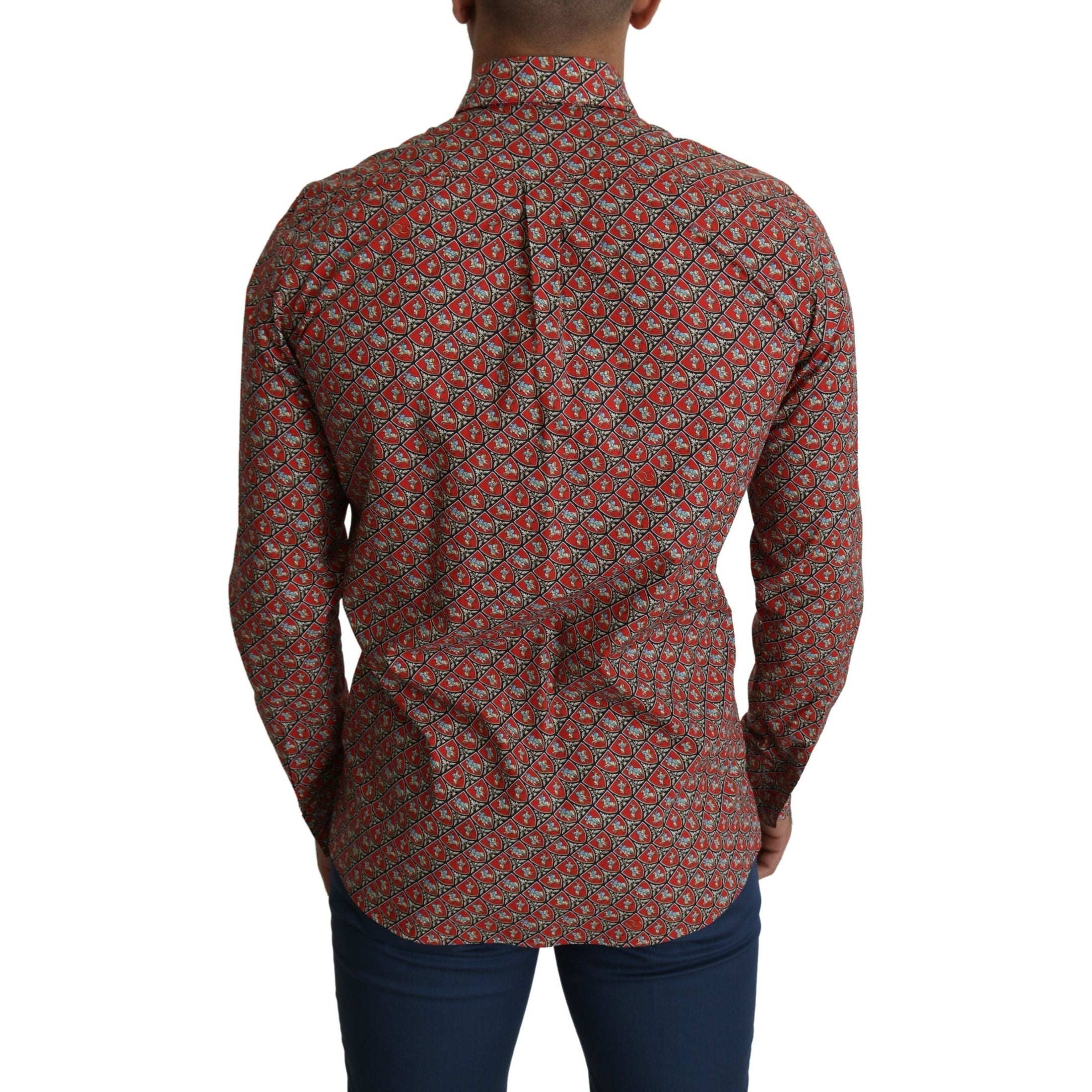 Elegant Red Martini Fit Cotton Shirt