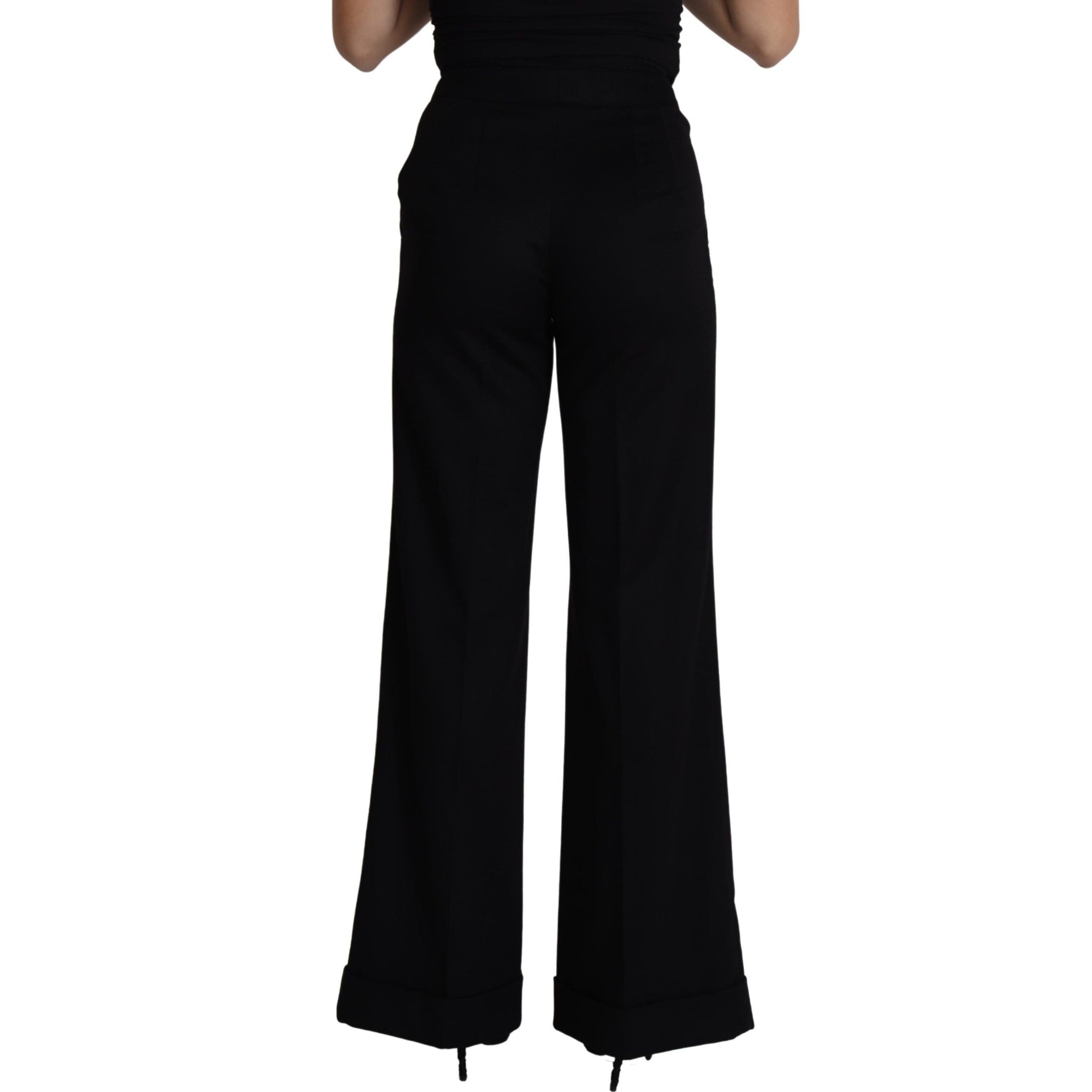 Elegant Cashmere Wide Leg Trousers