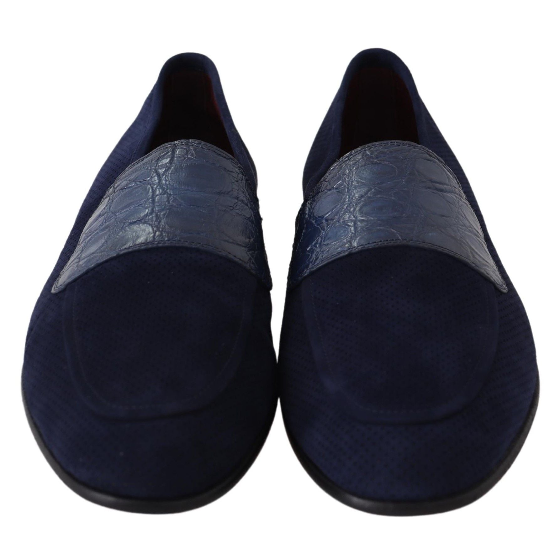 Elegant Blue Suede Leather Loafers