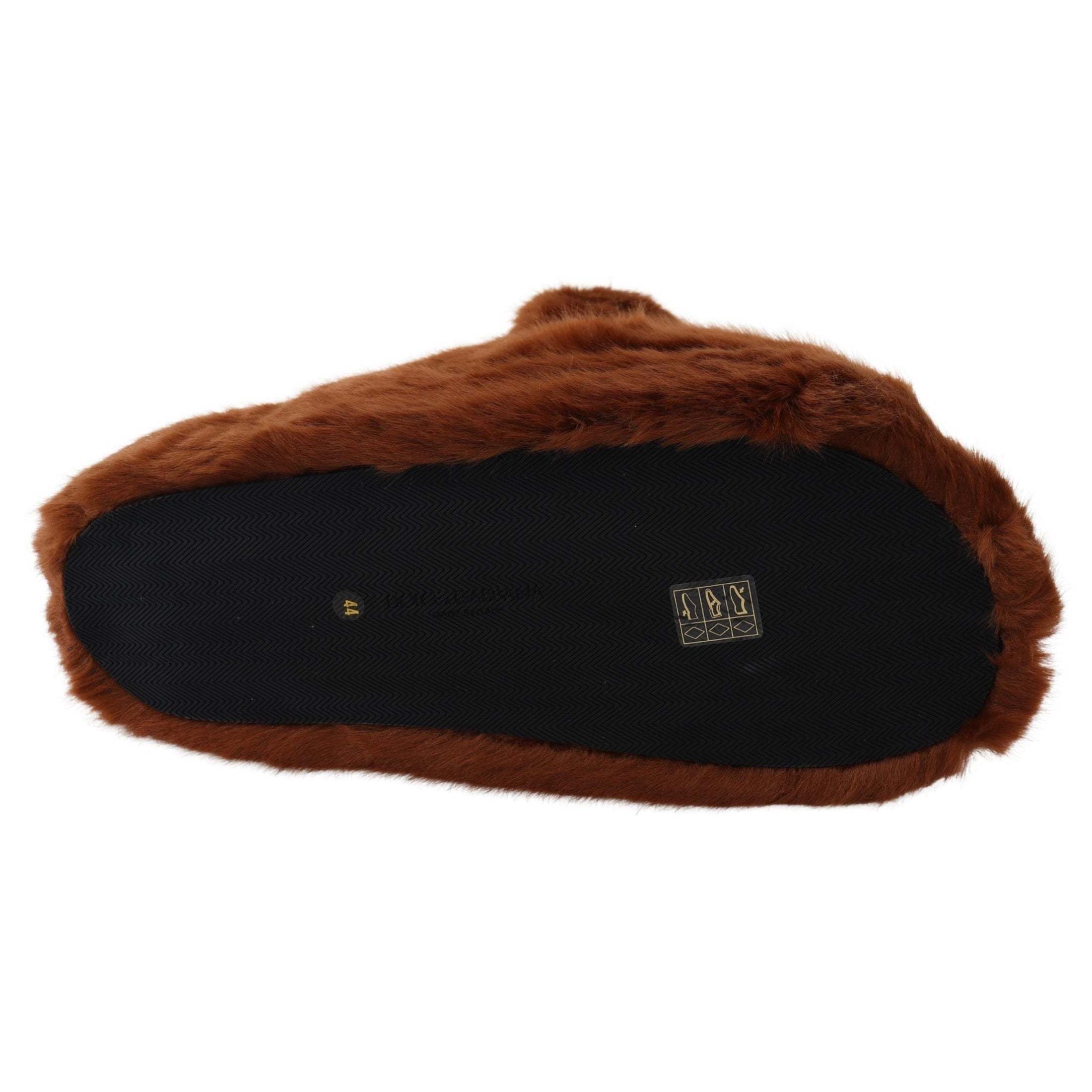 Teddy Bear Embellished Brown Loafers