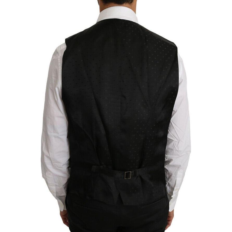 Elegant Black Formal Wool Blend Vest