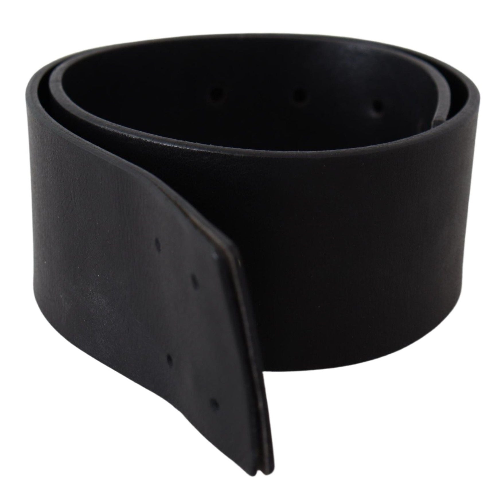 Elegant Solid Black Leather Belt