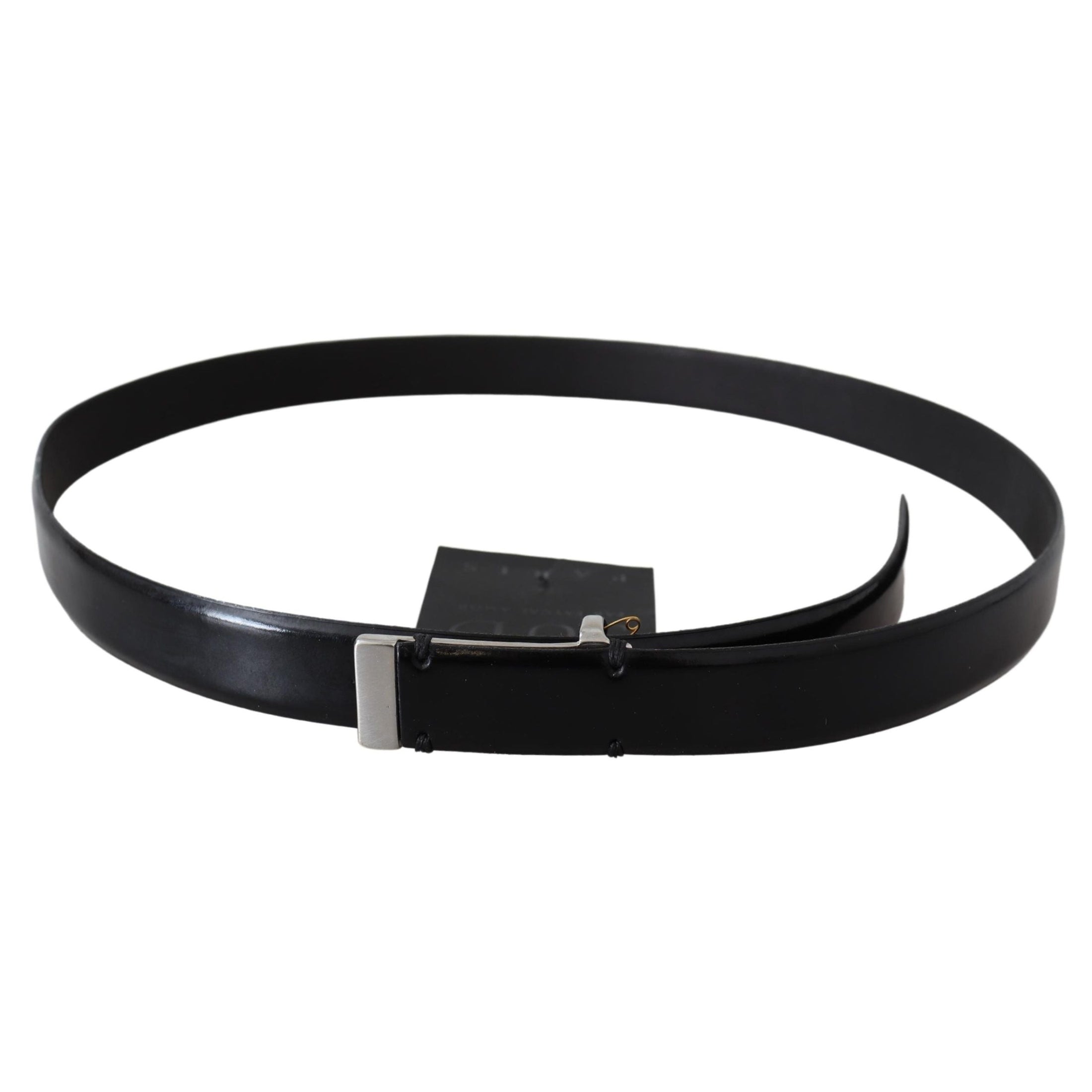 Elegant Black Leather Waist Belt