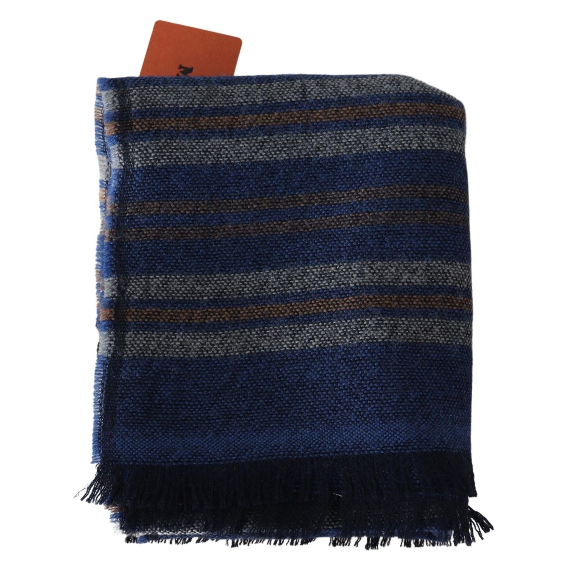 Chic Multicolor Wool Scarf Unisex Fringed Design