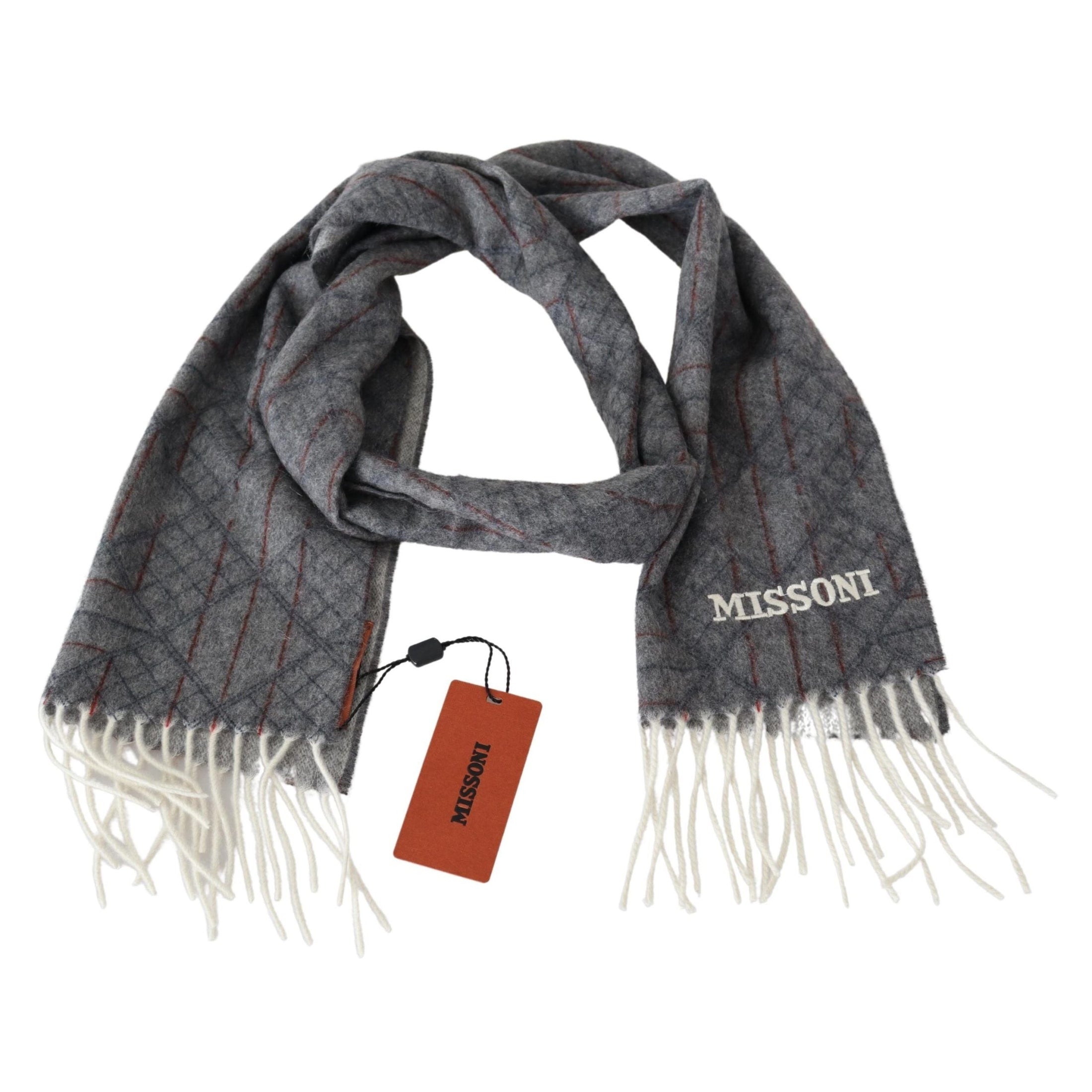 Elegant Unisex Cashmere Scarf with Signature Pattern