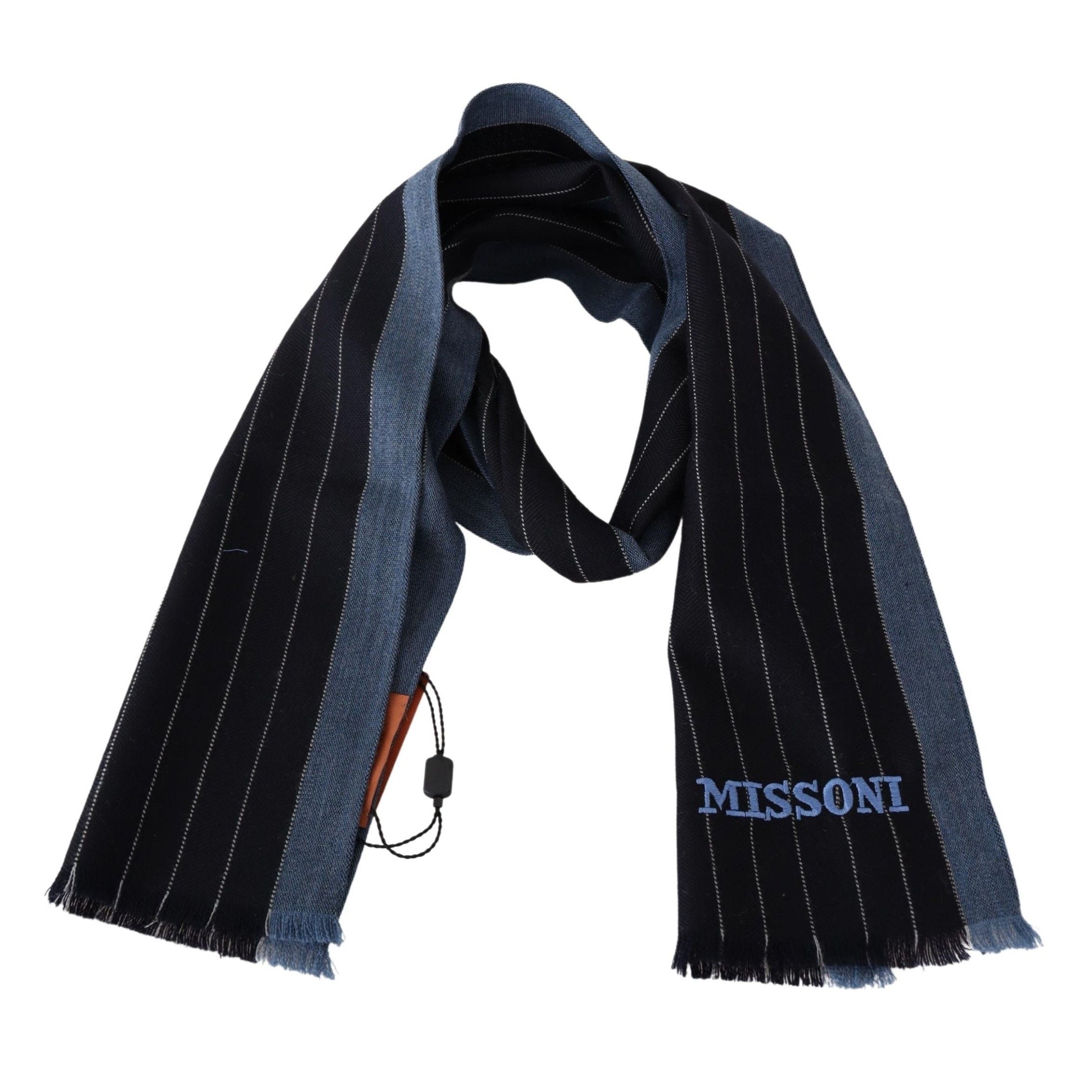 Chic Striped Wool-Silk Unisex Scarf