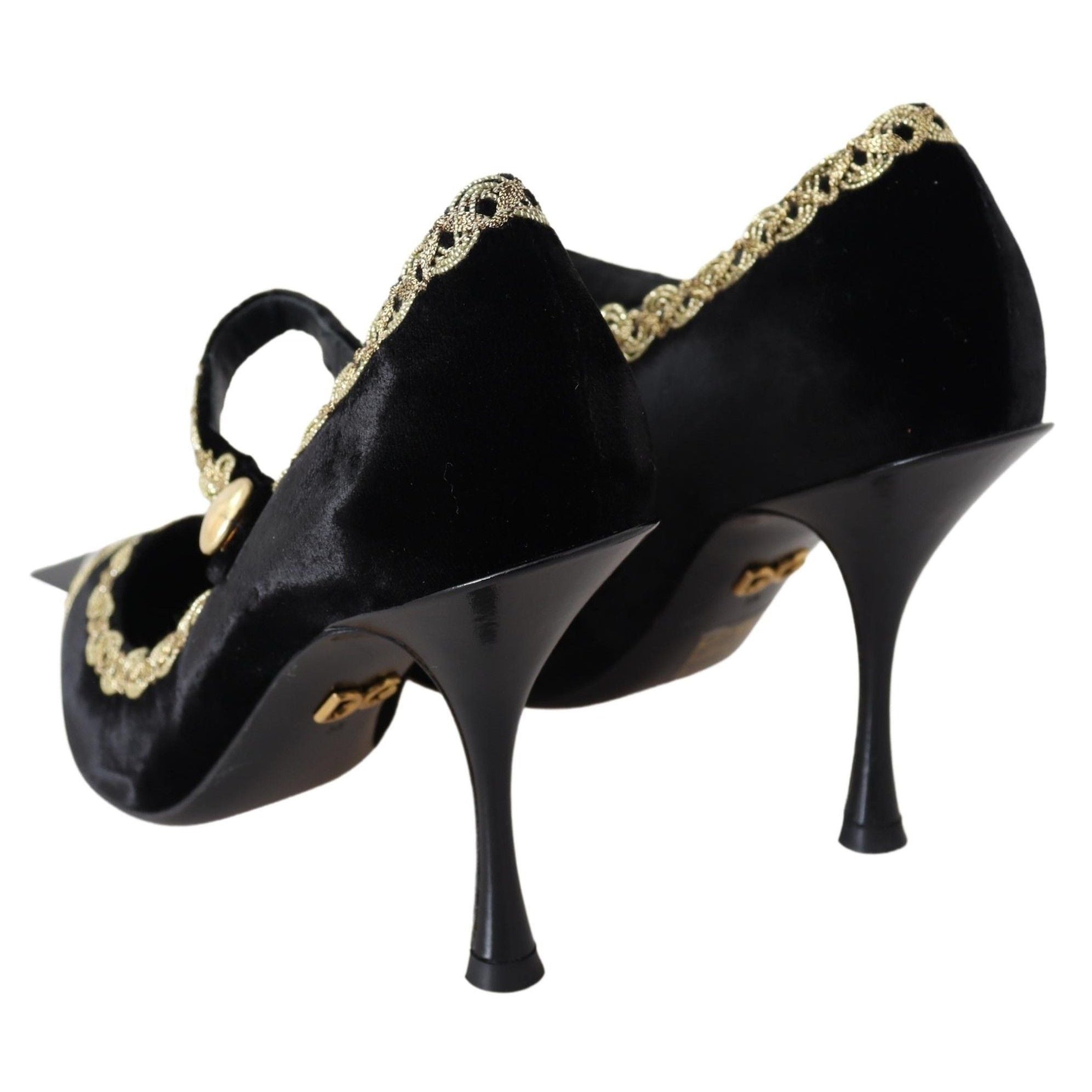 Elegant Velvet Patent Embroidered Pumps