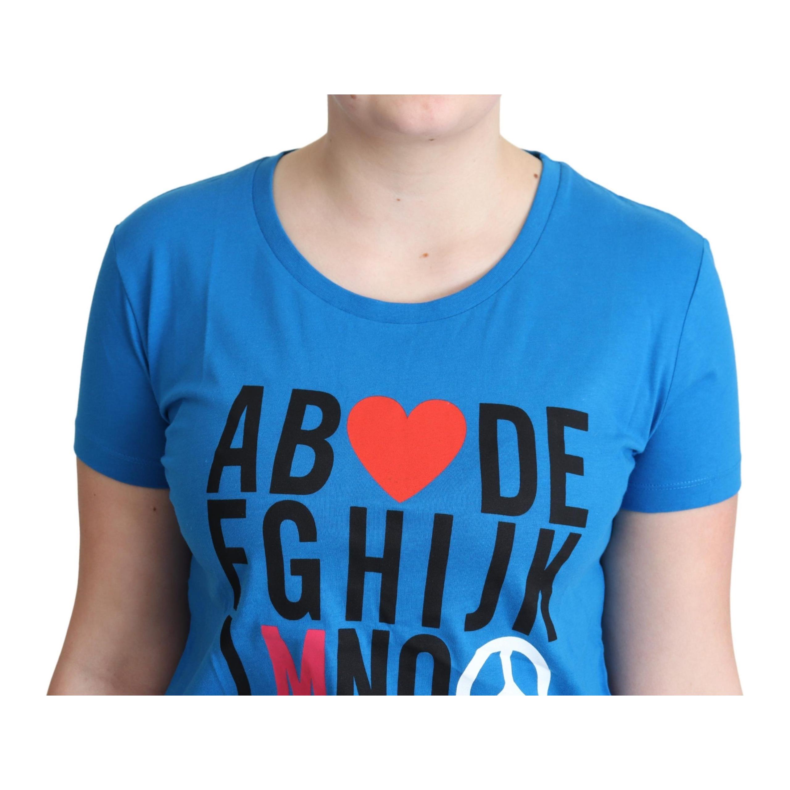 Chic Alphabet Cotton Tee in Blue