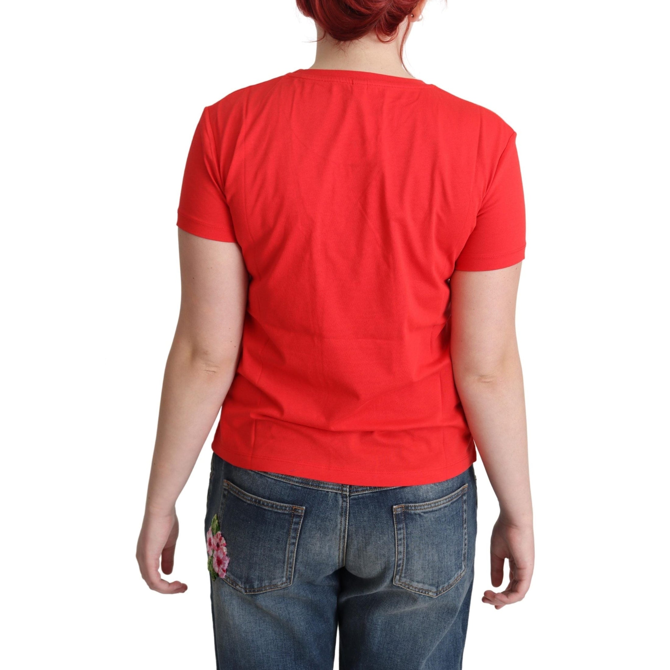 Chic Red Graphic Cotton Tee