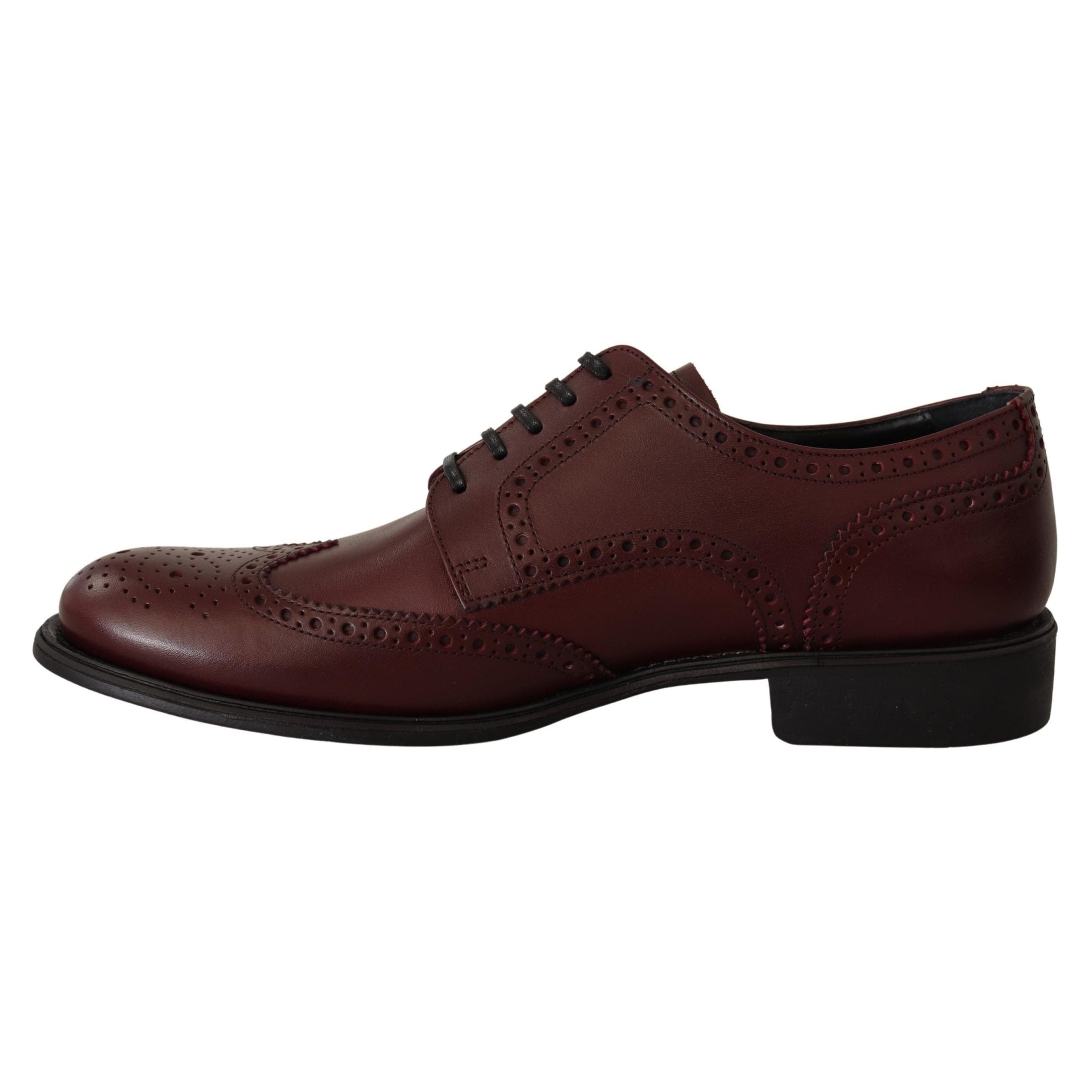 Elegant Bordeaux Leather Derby Shoes