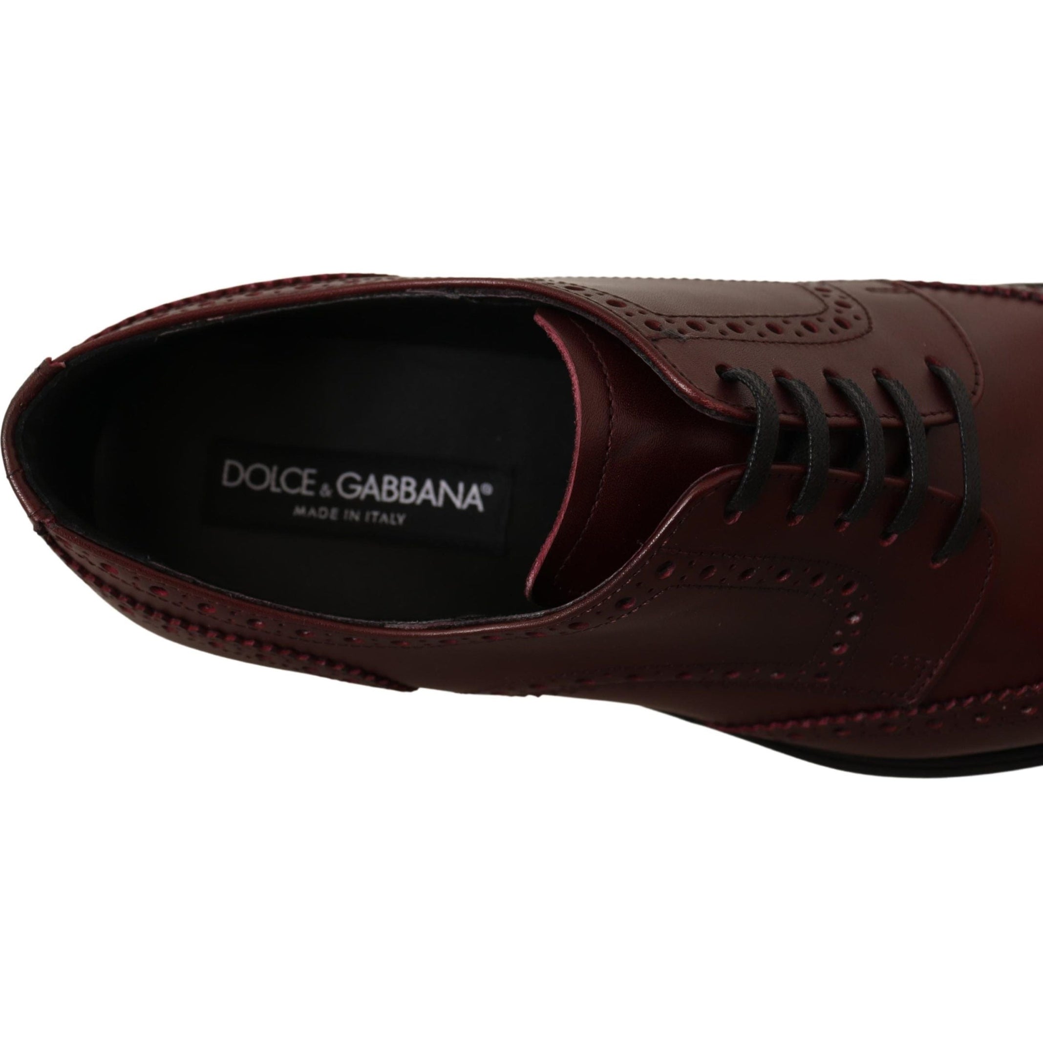 Elegant Bordeaux Leather Derby Shoes