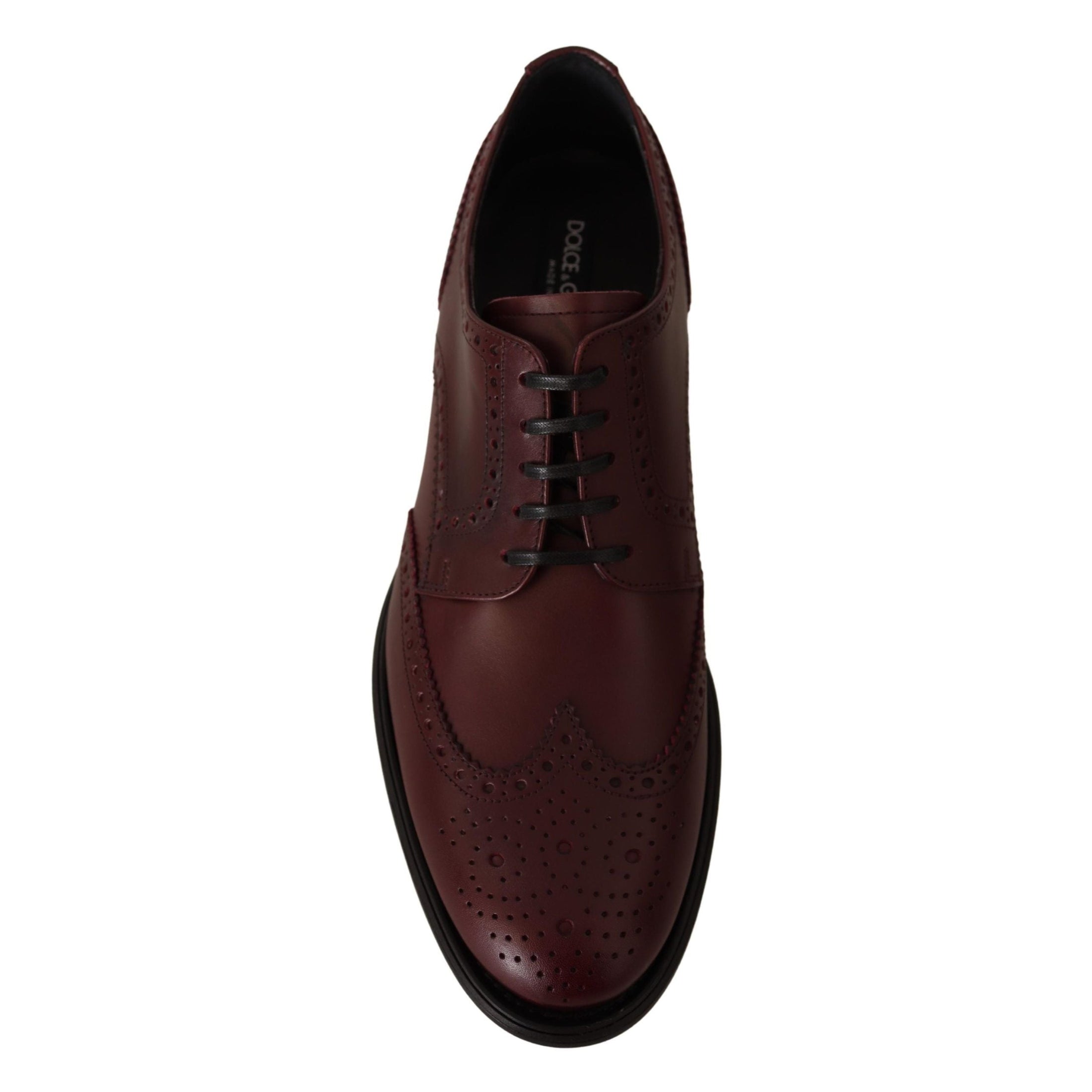 Elegant Bordeaux Leather Derby Shoes