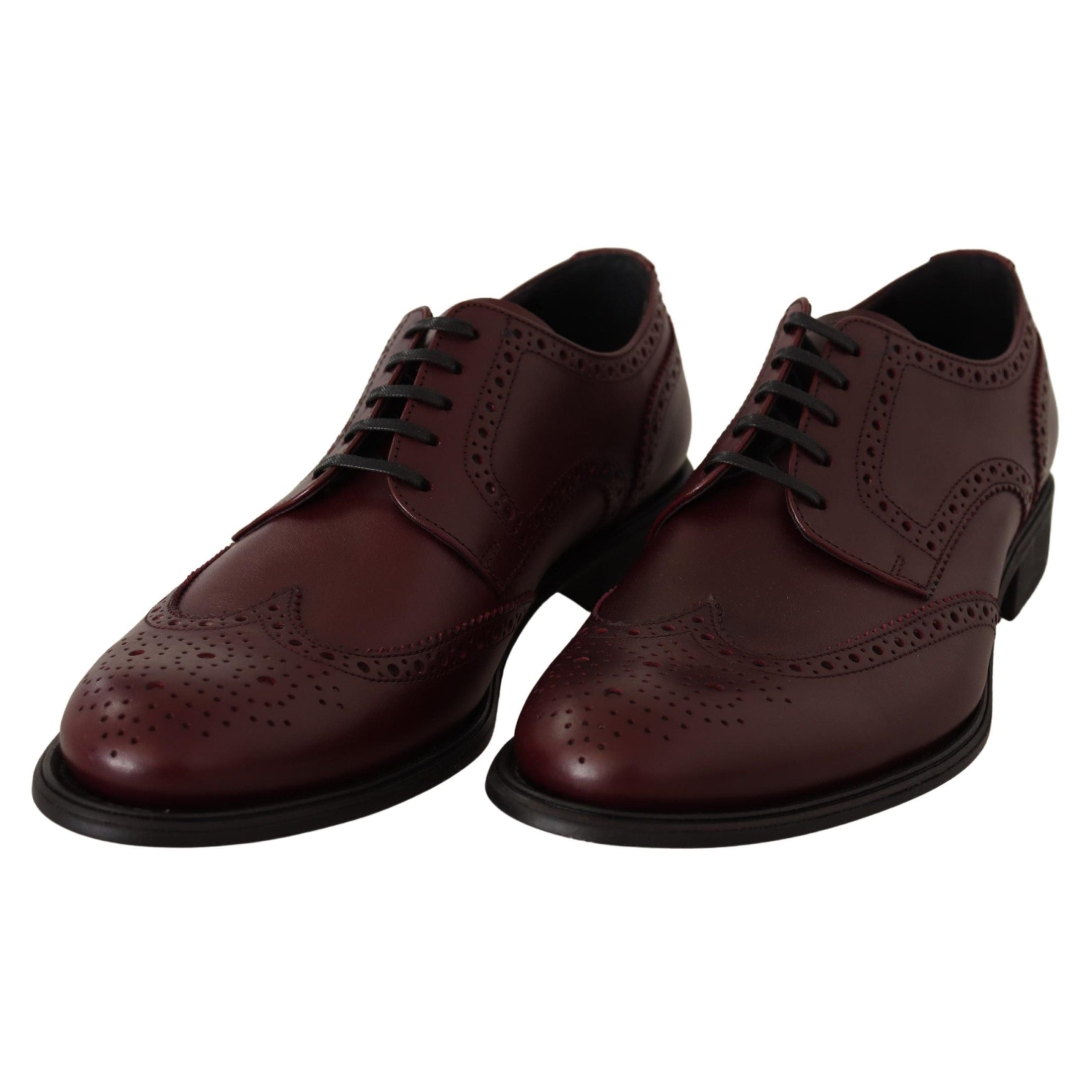 Elegant Bordeaux Leather Derby Shoes