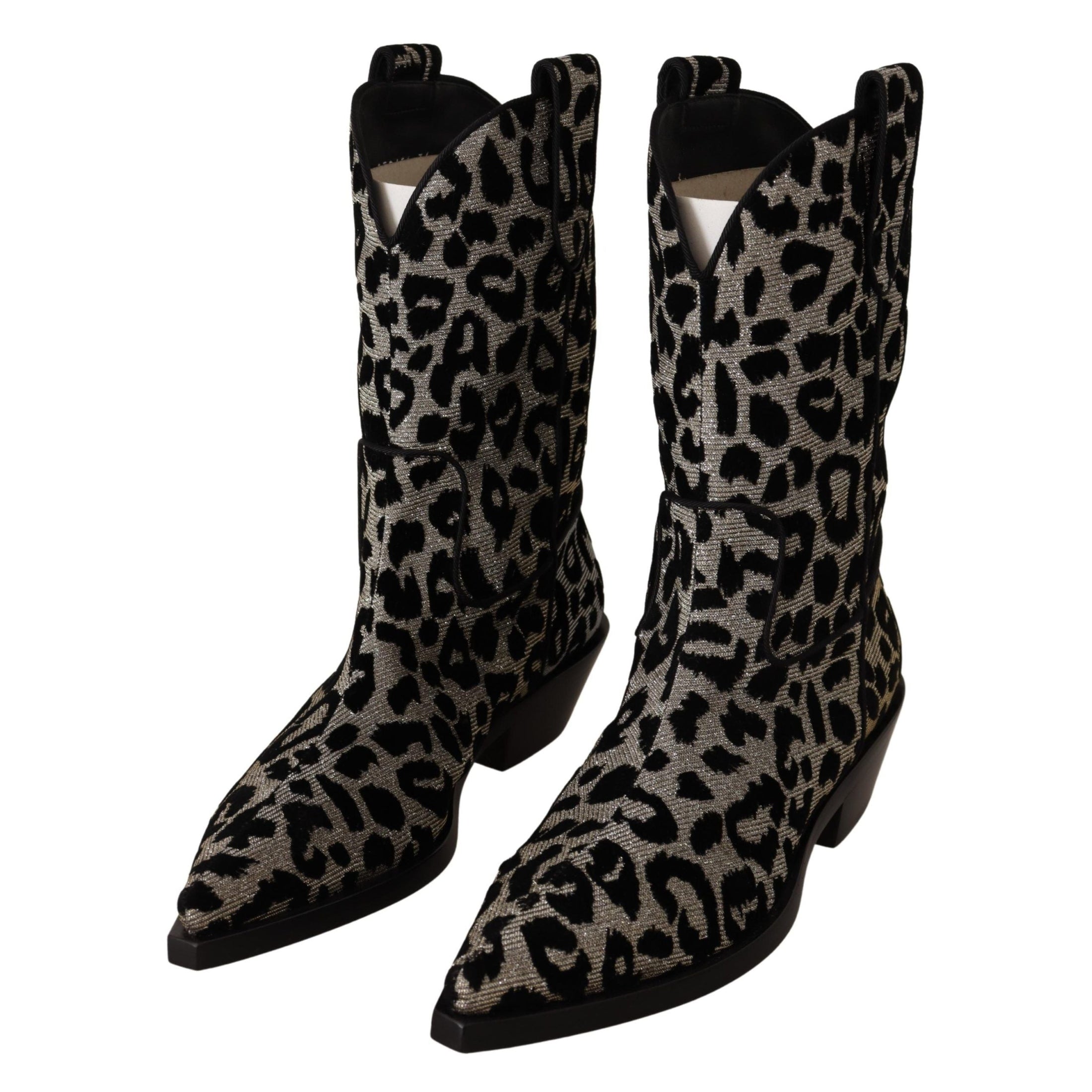 Elegant Leopard Print Mid Calf Boots