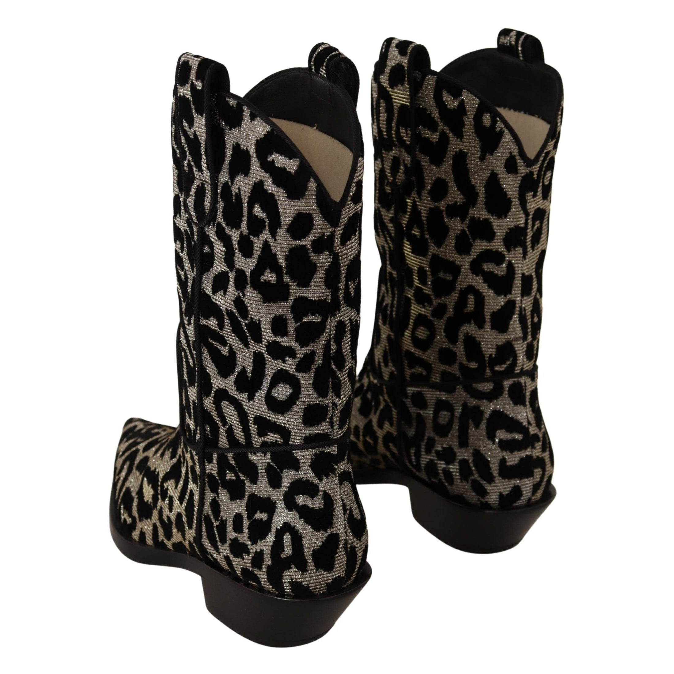 Elegant Leopard Print Mid Calf Boots