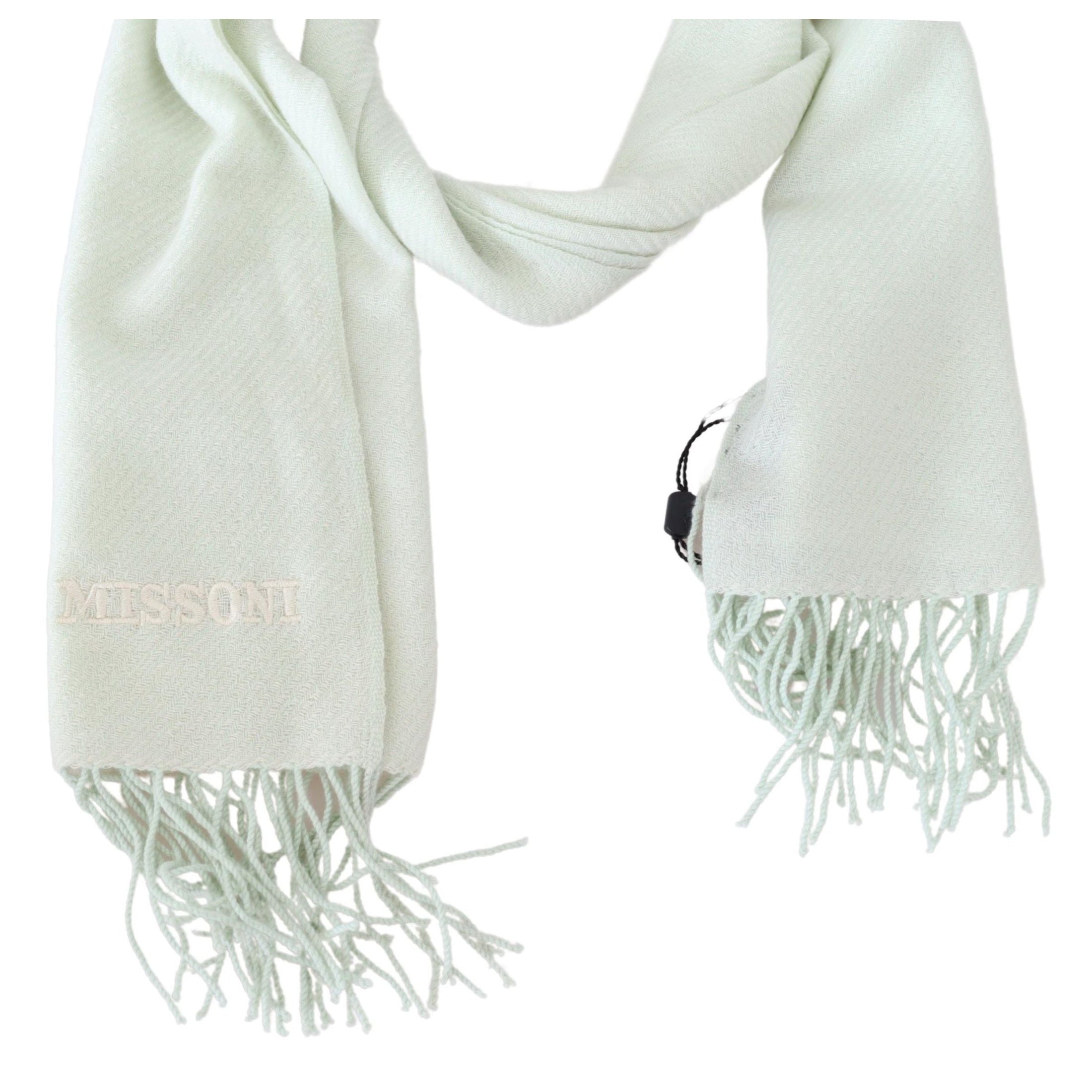 Elegant White Cashmere Scarf