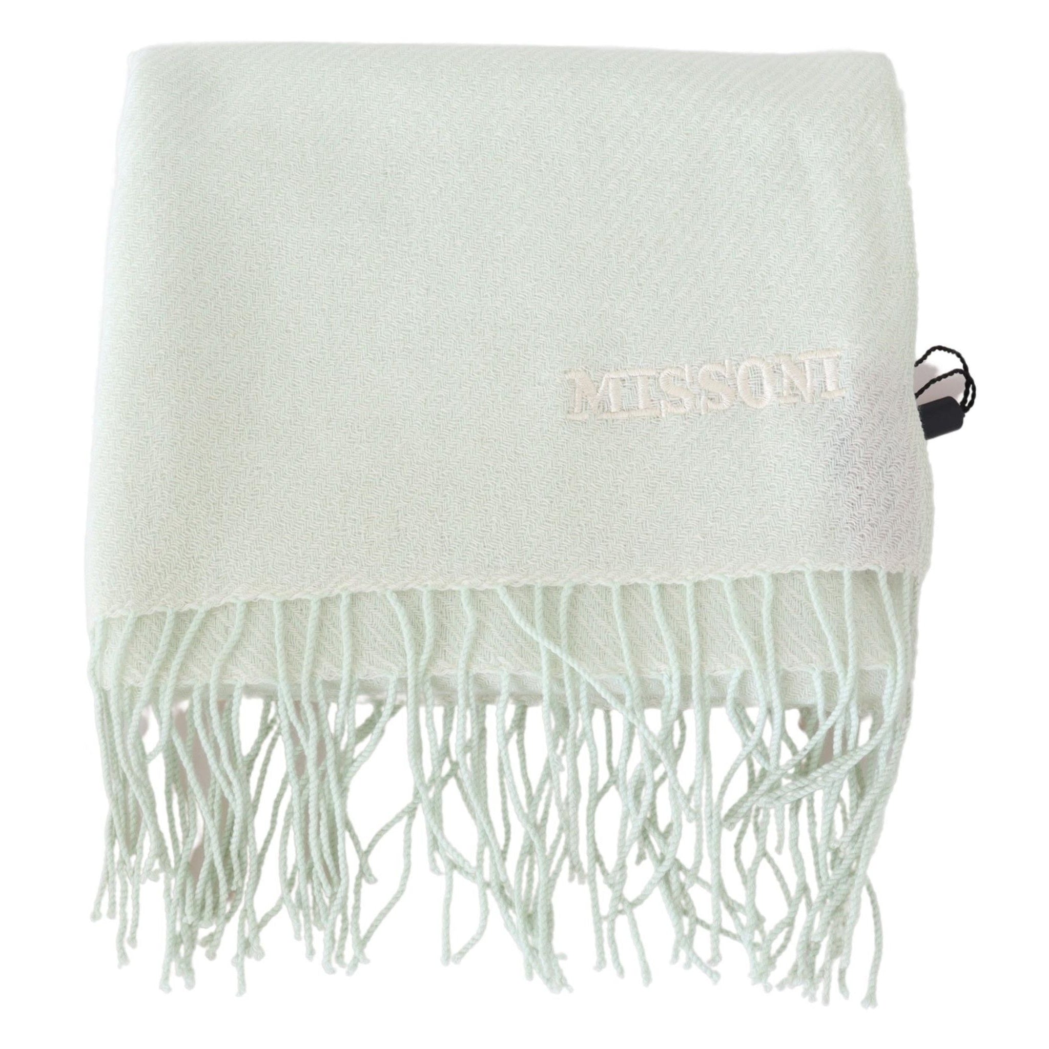 Elegant White Cashmere Scarf