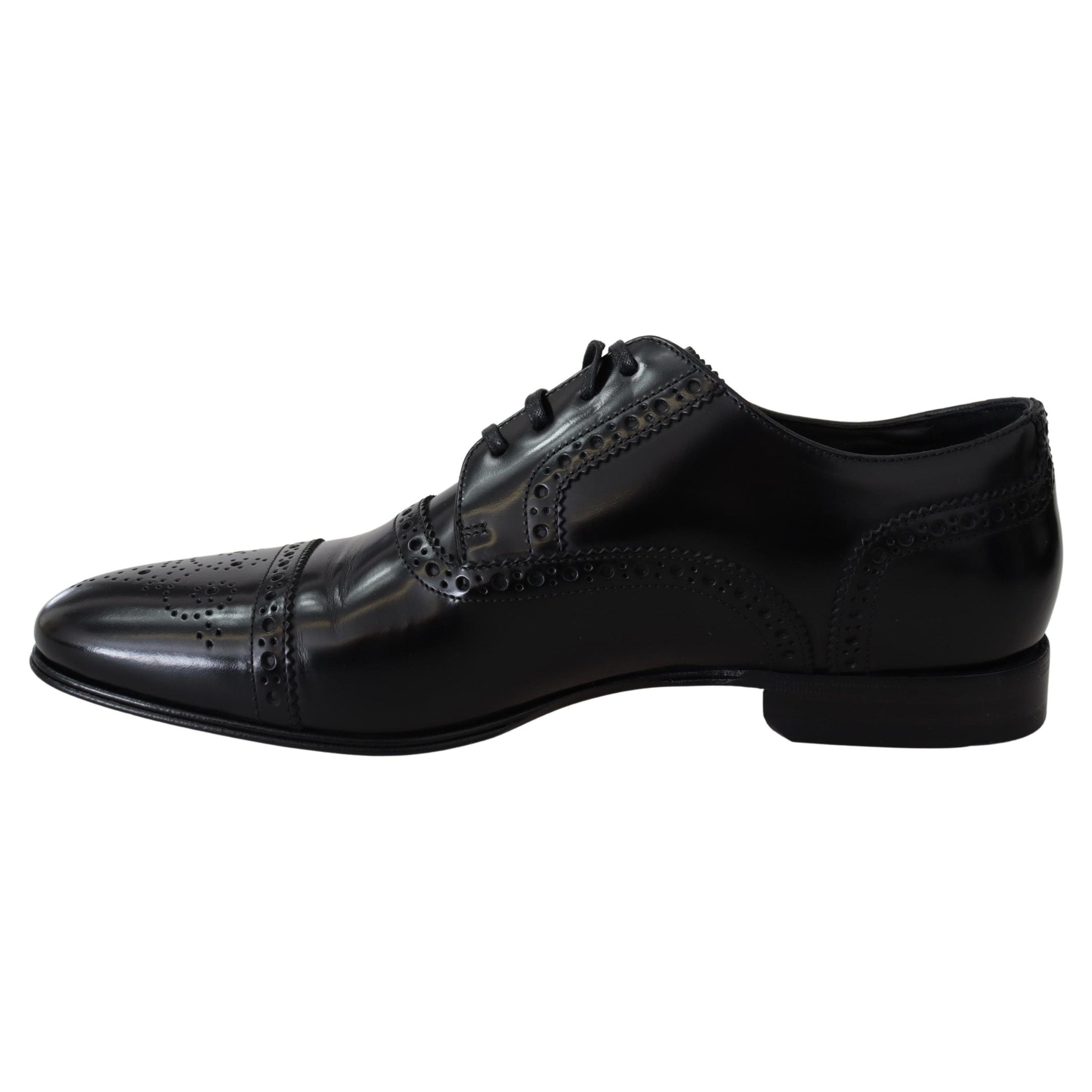 Elegant Black Leather Formal Derby Shoes