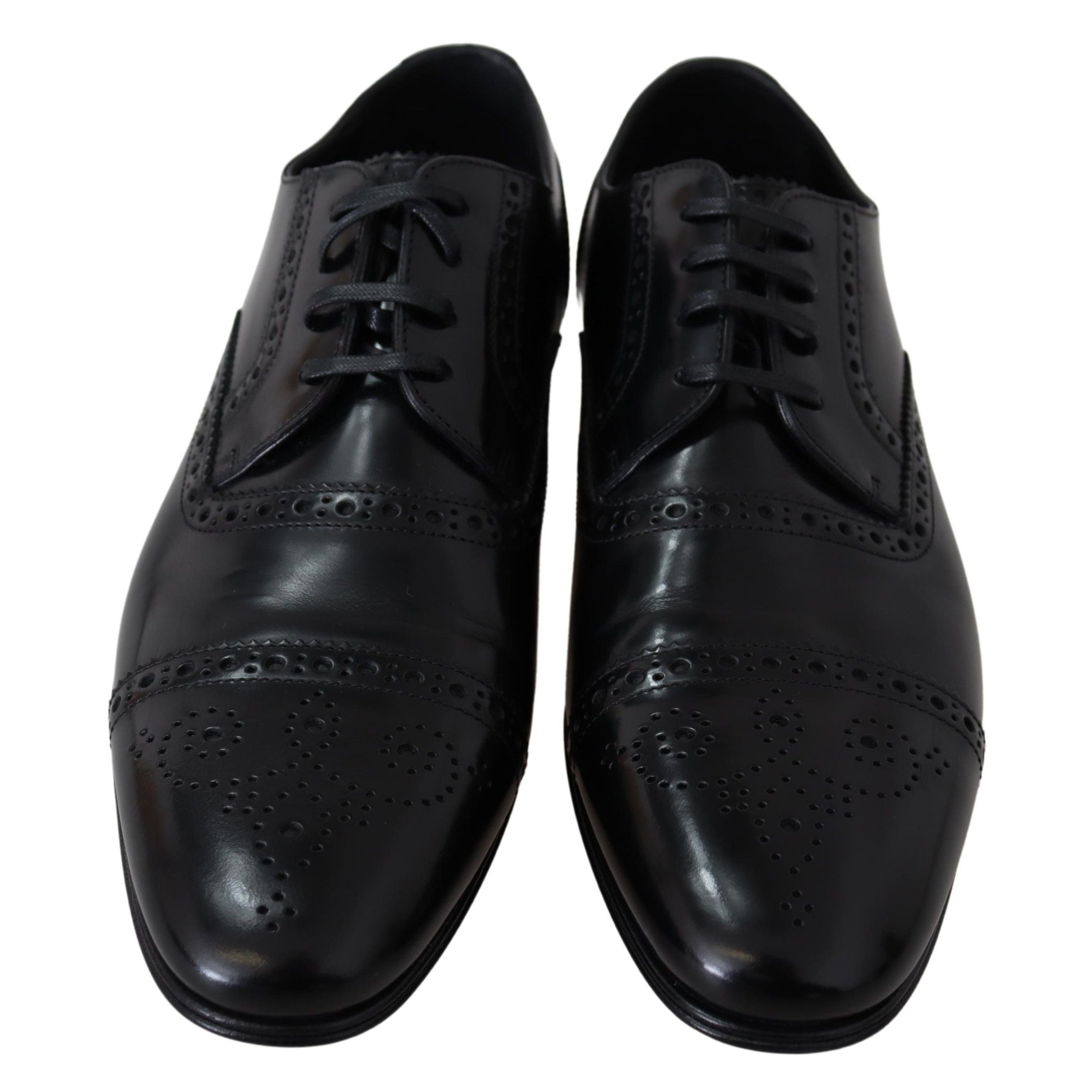 Elegant Black Leather Formal Derby Shoes