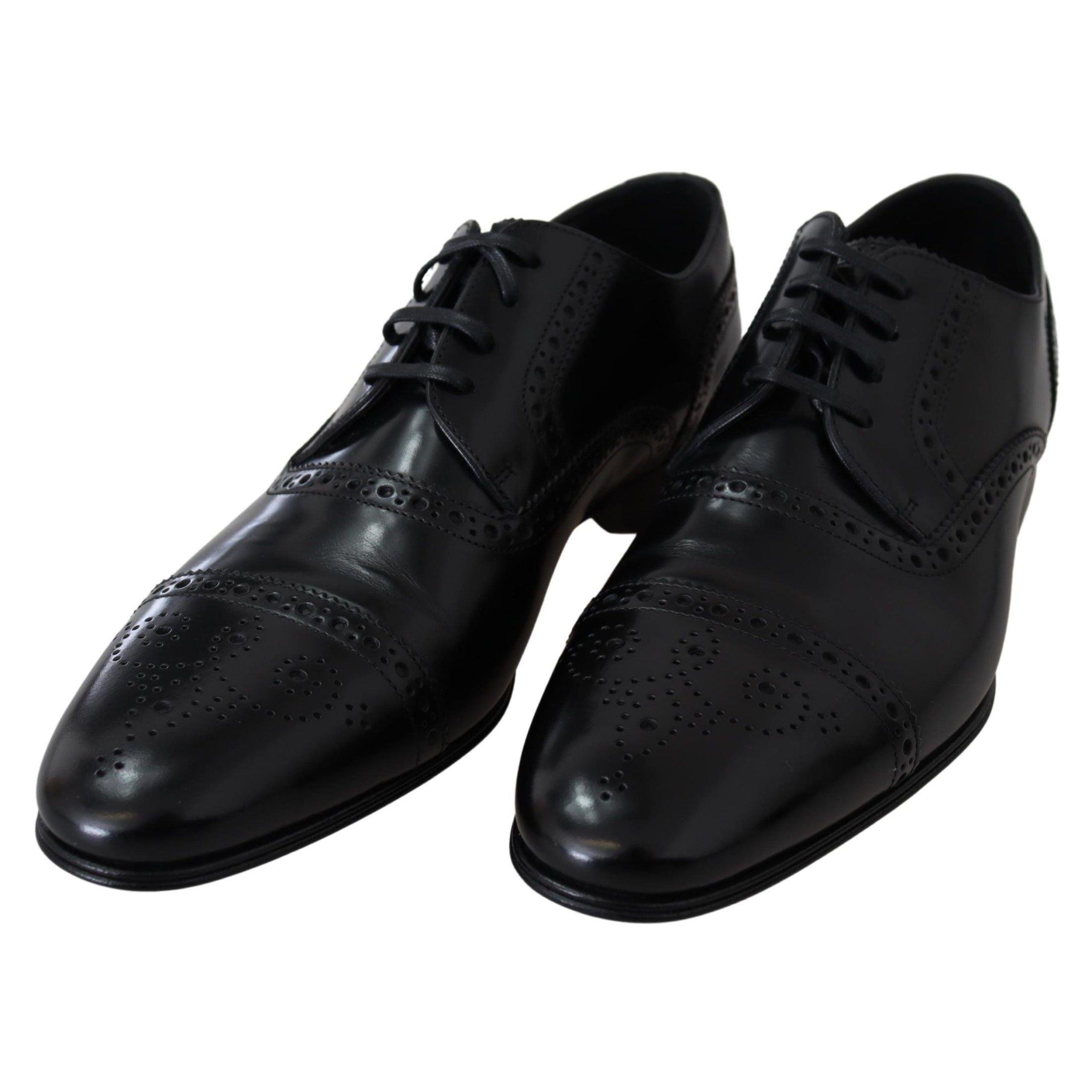 Elegant Black Leather Formal Derby Shoes