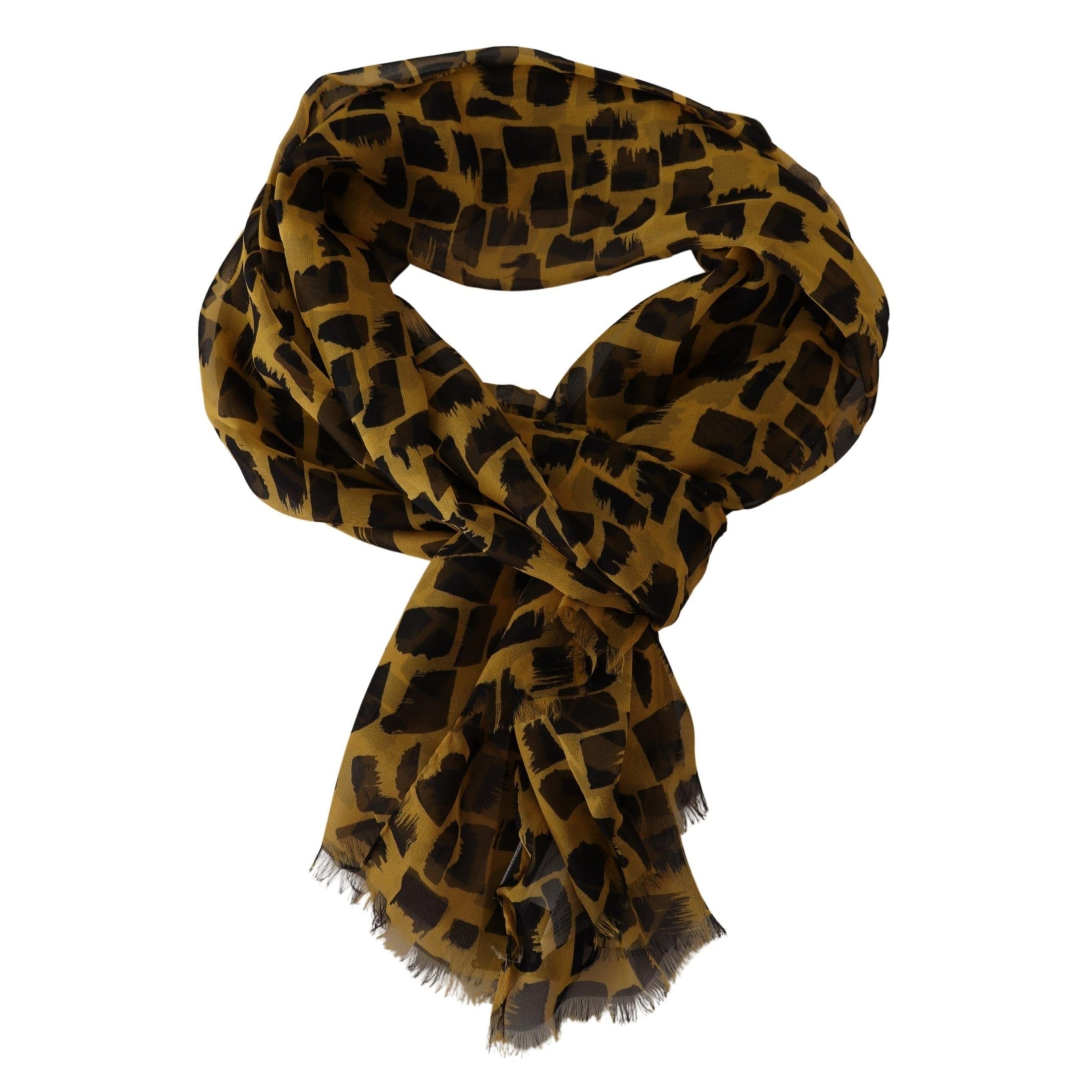 Elegant Silk Scarf in Yellow & Black