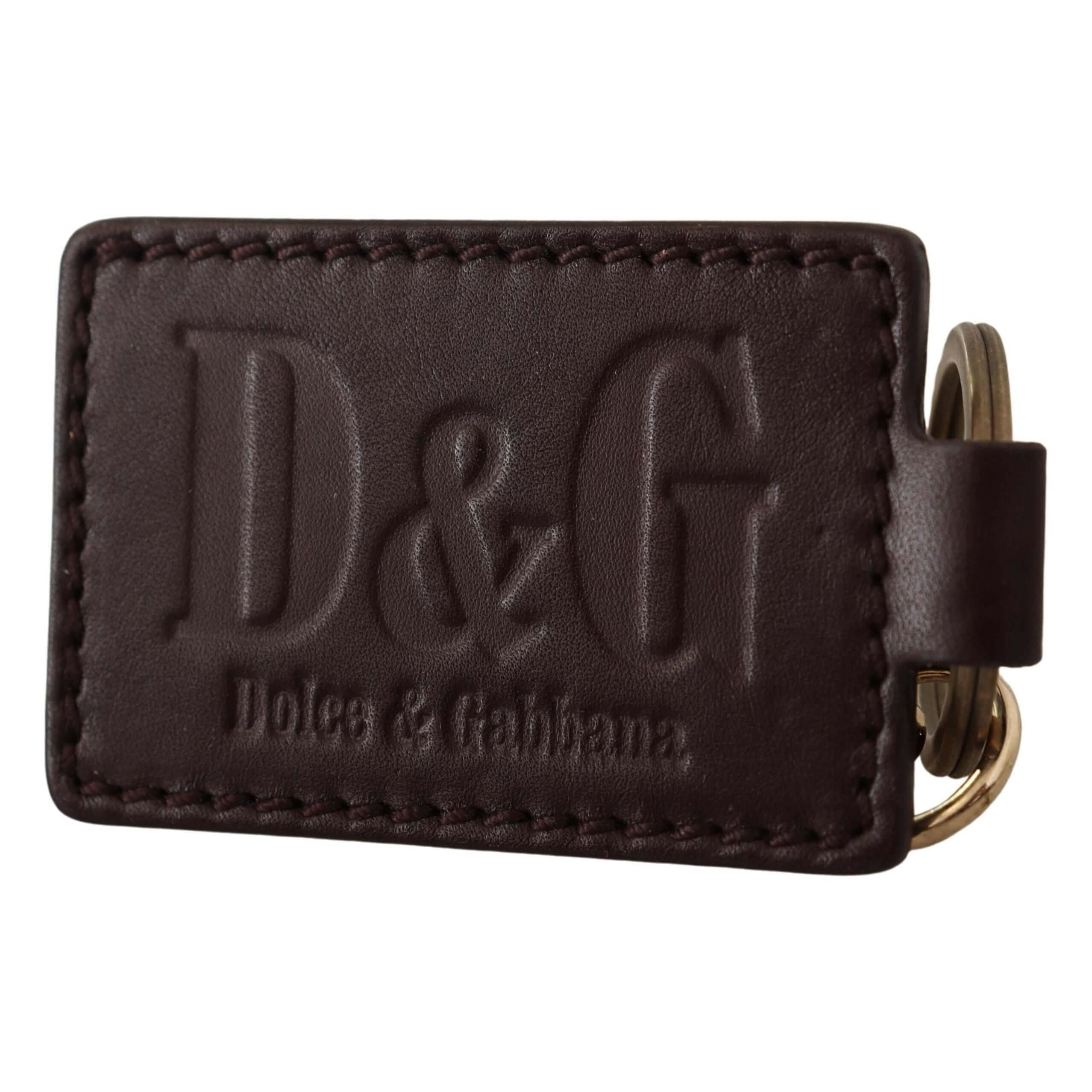 Elegant Unisex Leather Keyring with Gold Detail