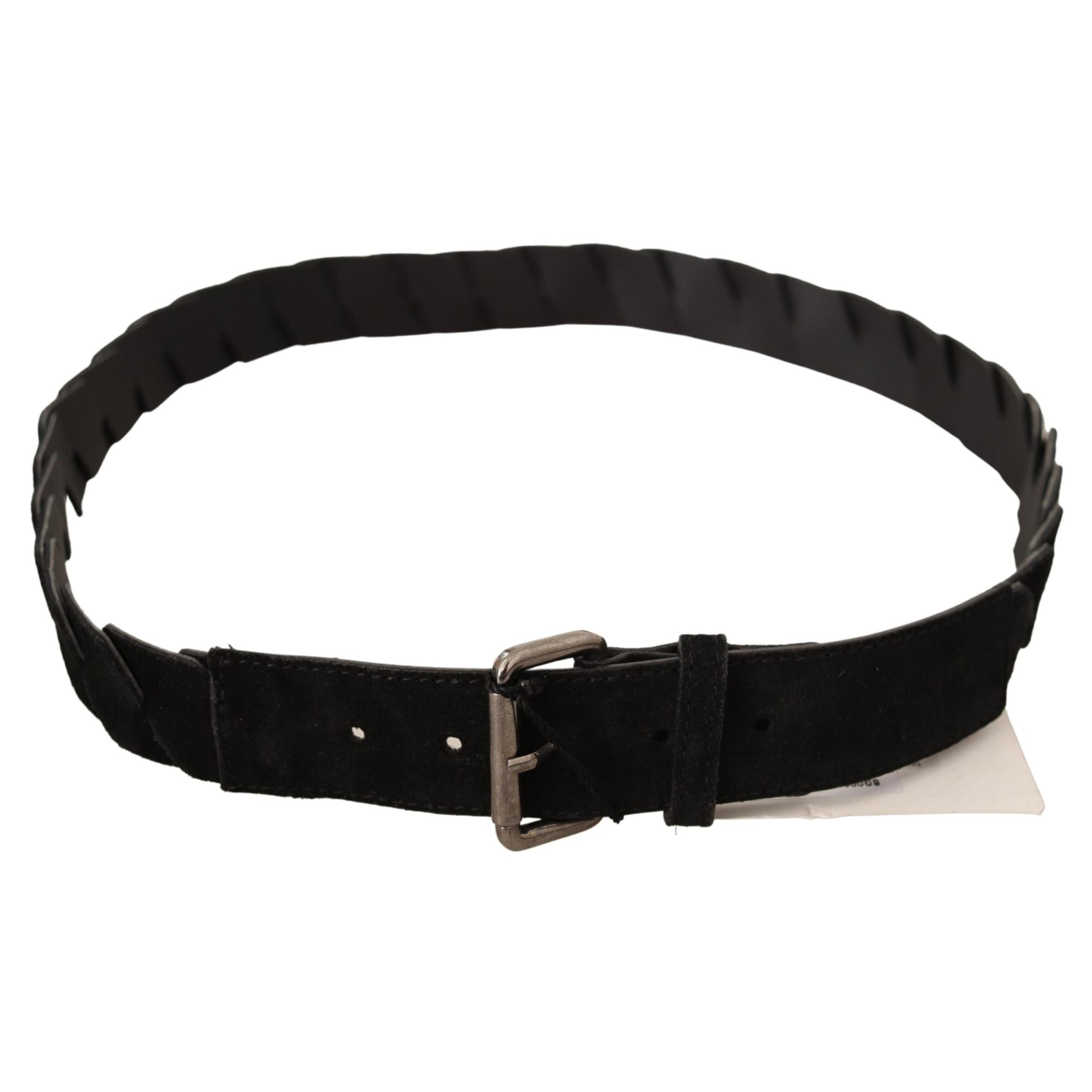 Elegant Black Waist Belt with Metal Buckle