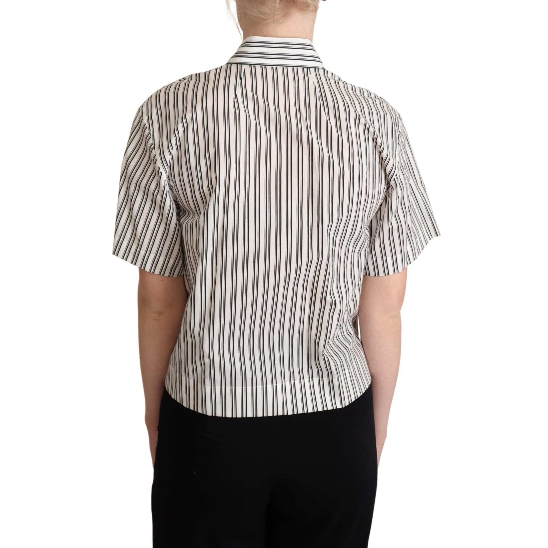 Elegant Striped Cotton Polo Top