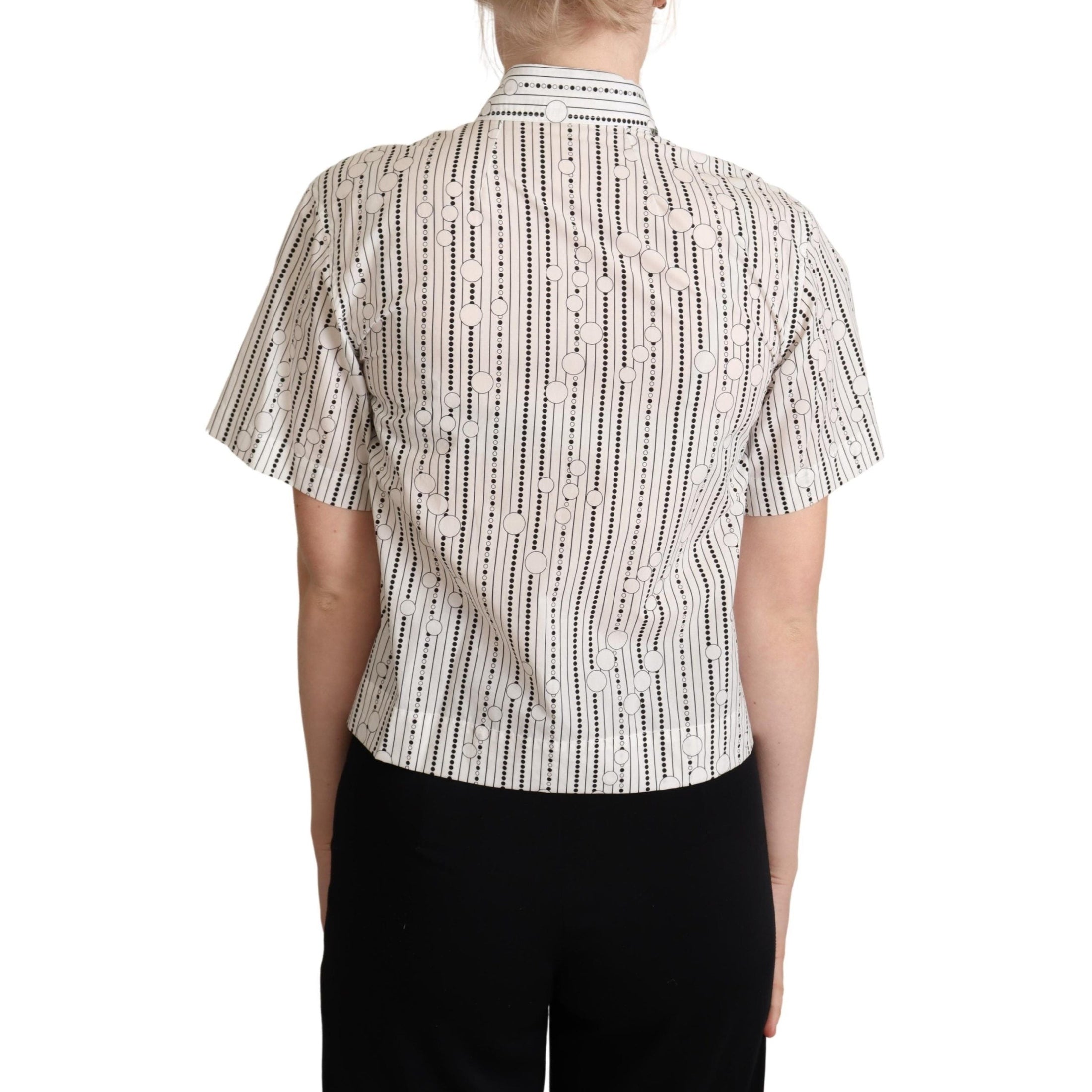 Geometric Elegance Collared Polo Top