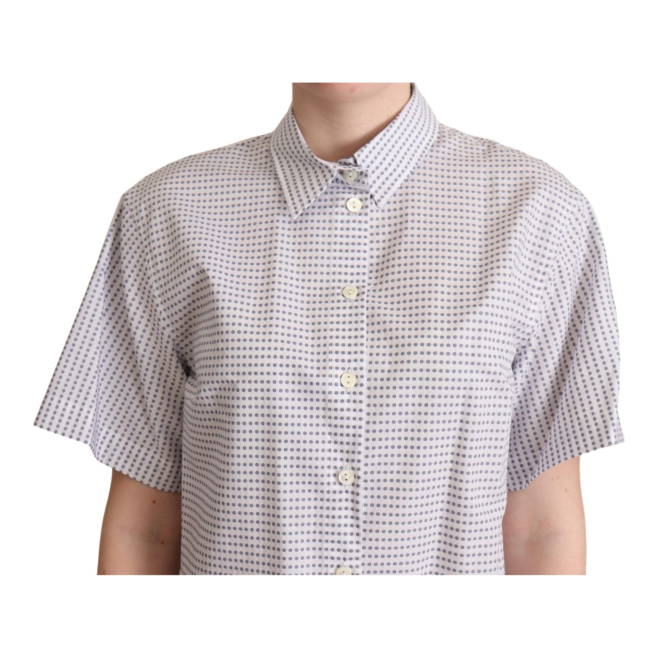 Elegant Polka Dots Collared Polo Top