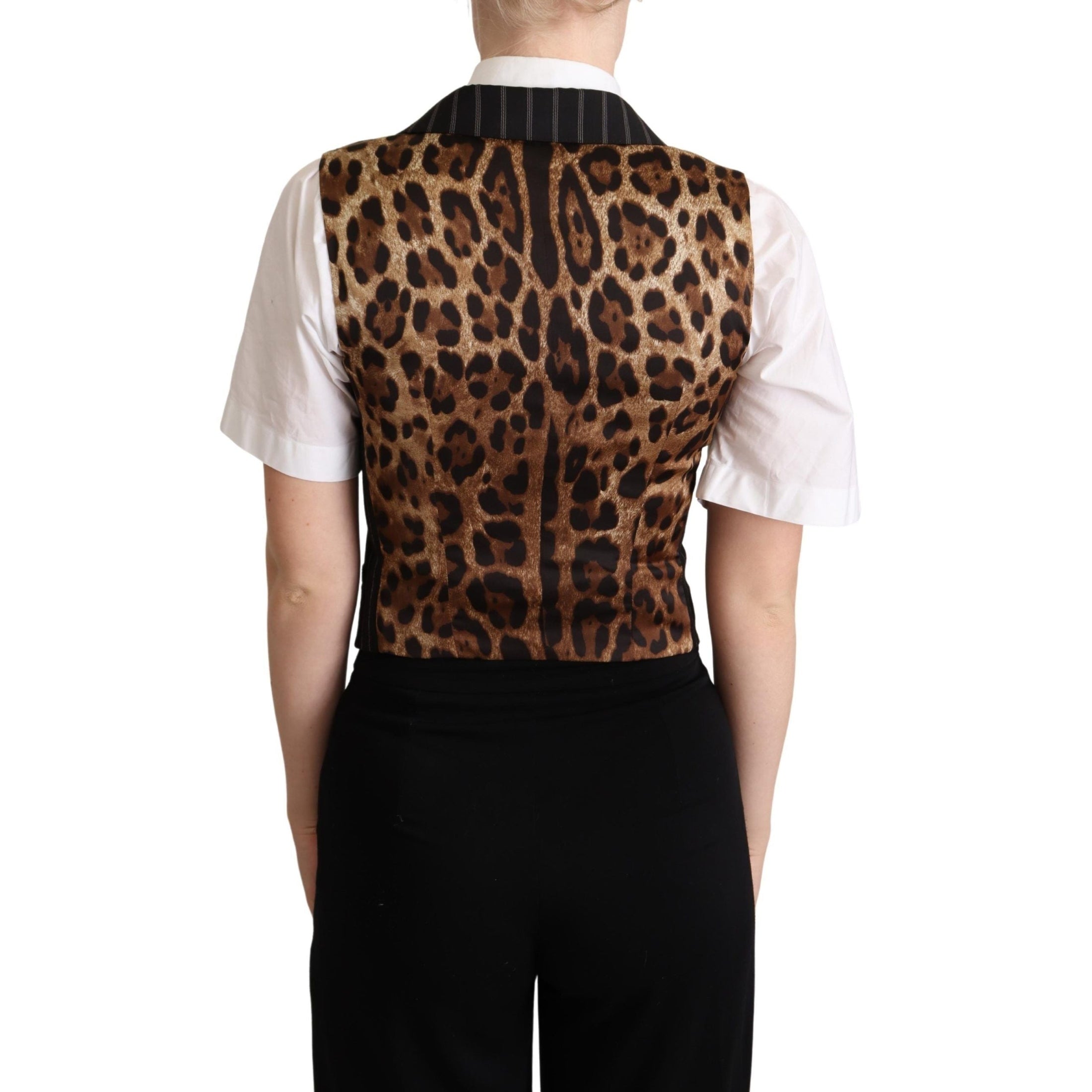 Elegant Leopard Print Waistcoat – Sleeveless Vest