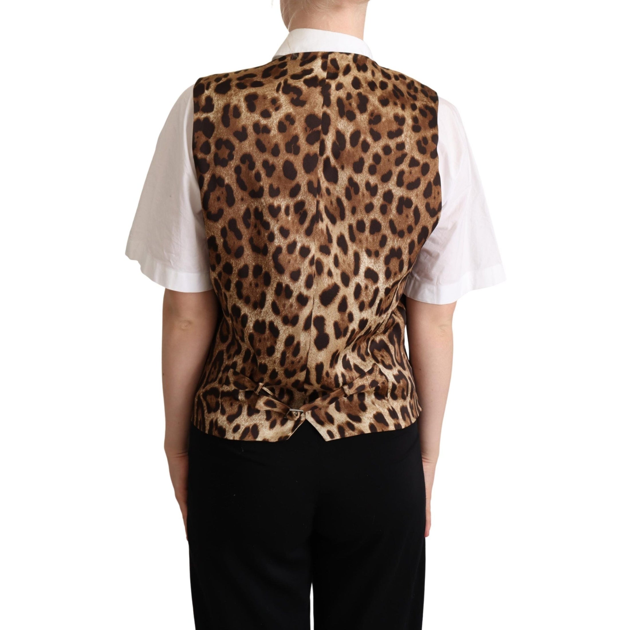 Elegant Leopard Print Sleeveless Vest