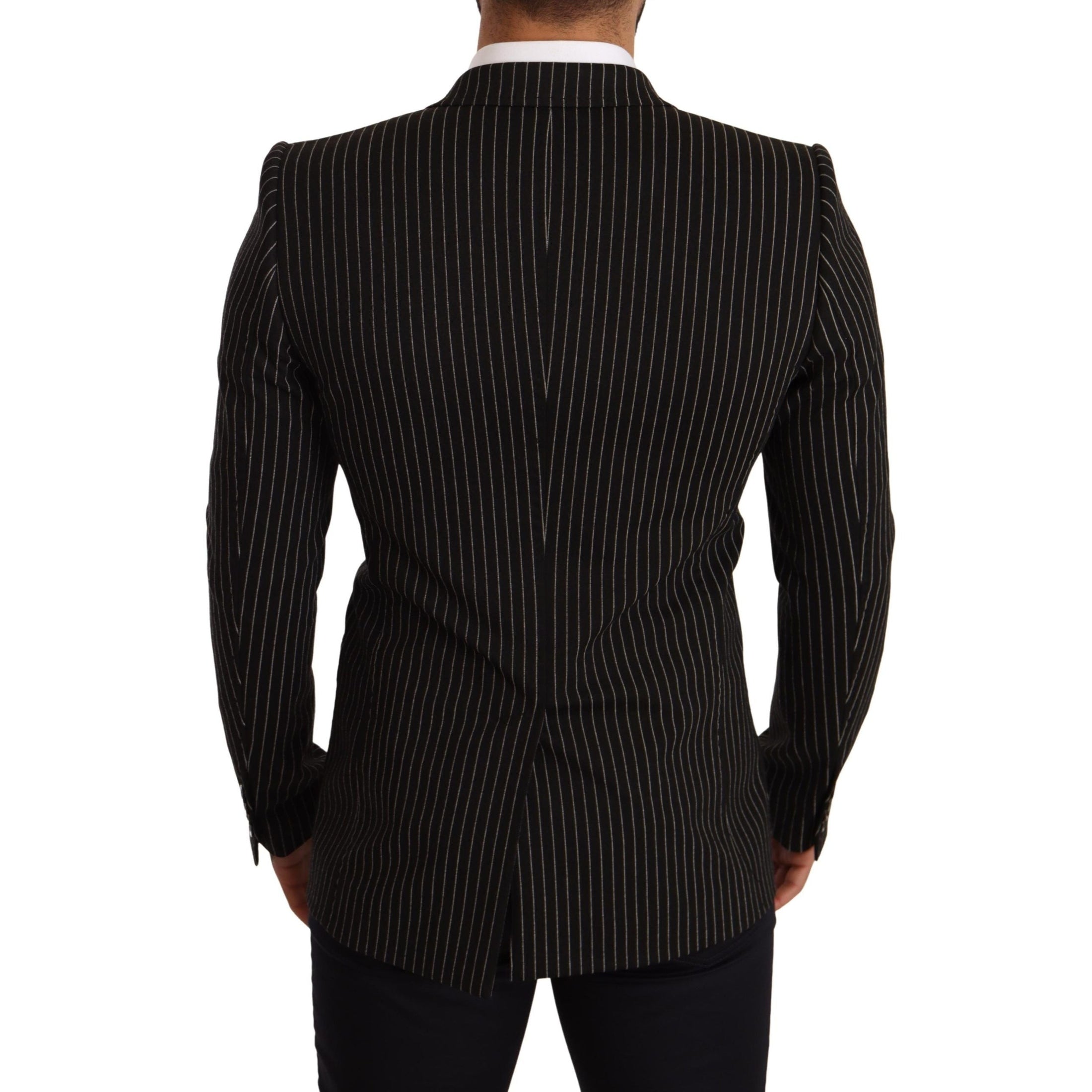 Elegant Striped Wool Blazer with Silk Lining