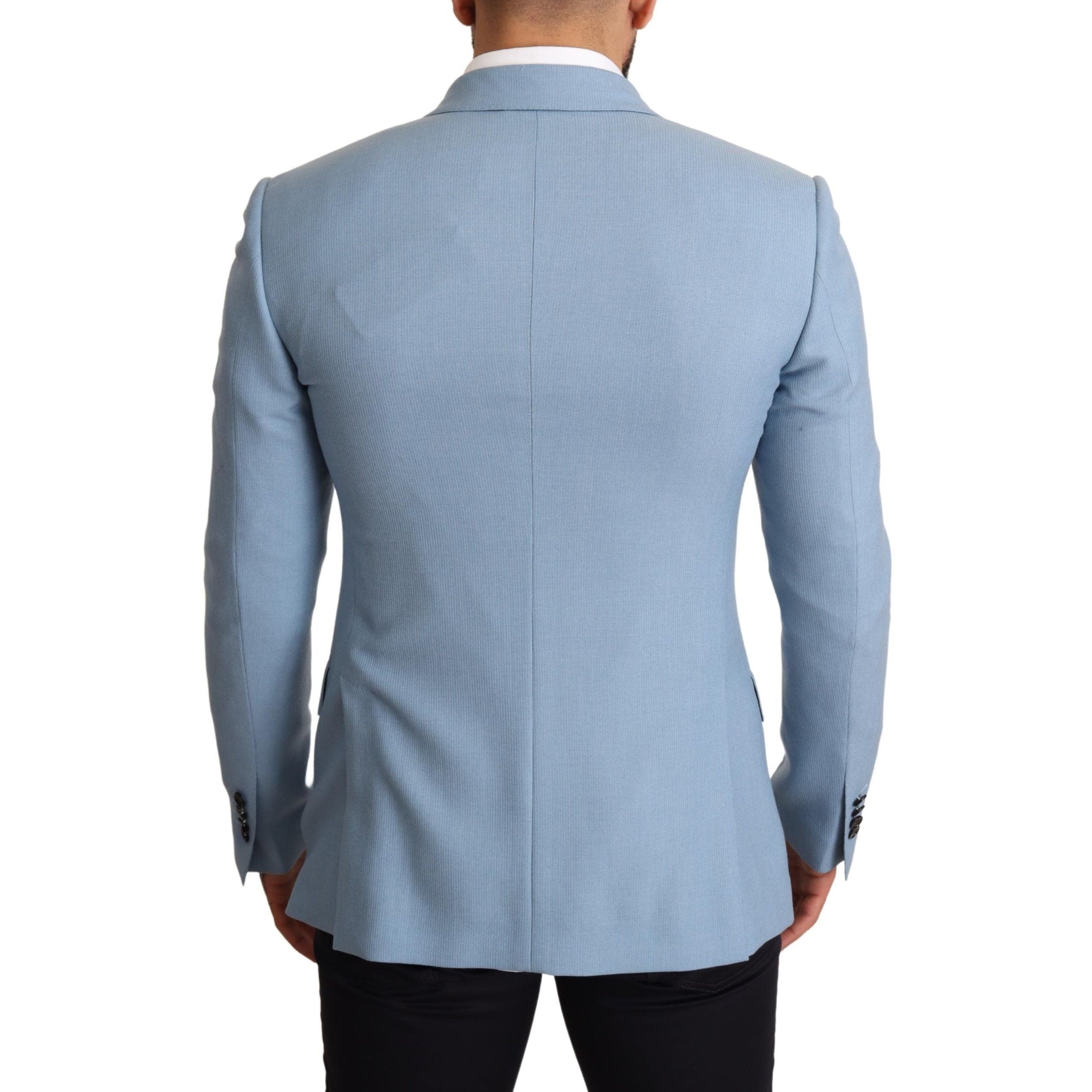 Elegant Blue Cashmere-Silk Men's Blazer