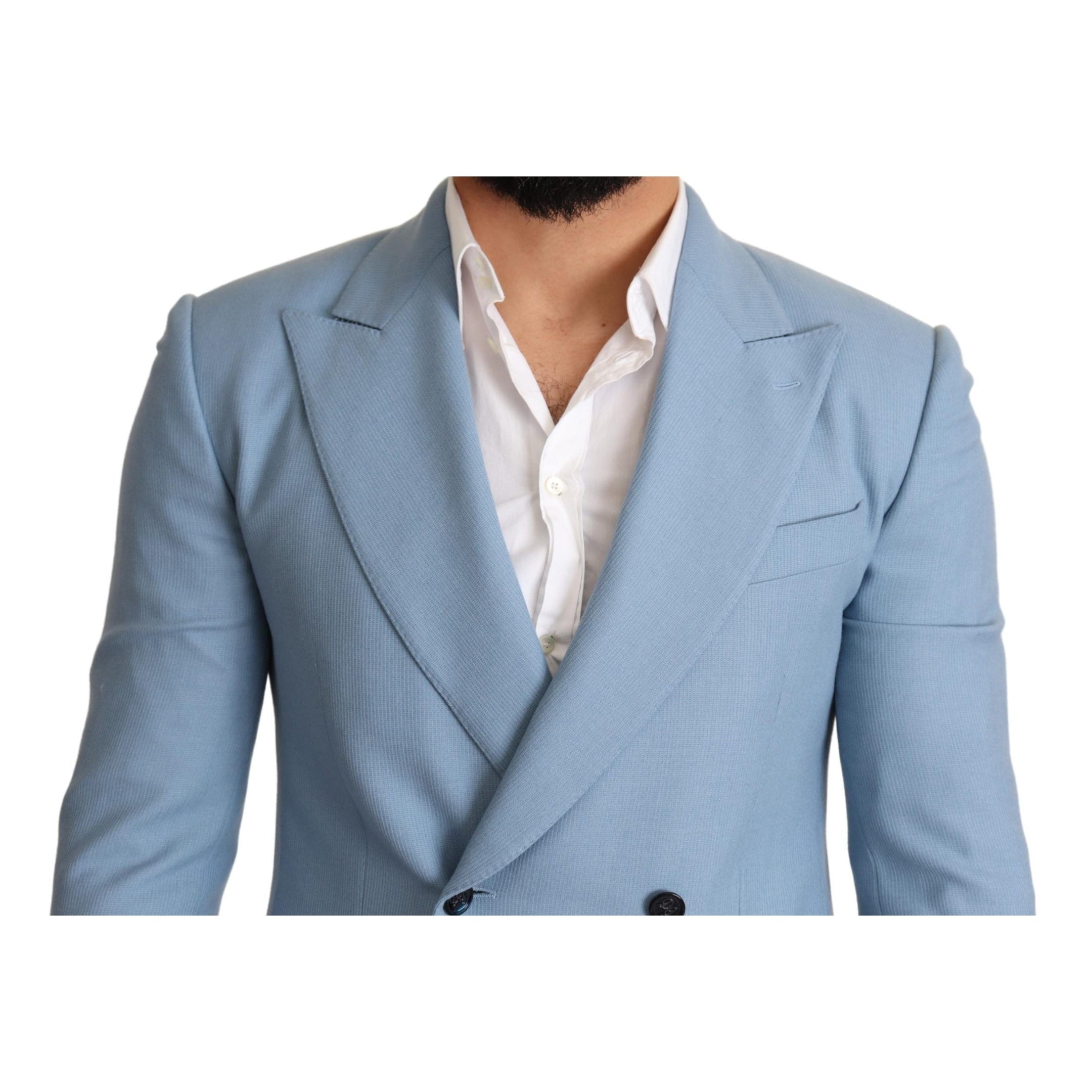 Elegant Blue Cashmere-Silk Men's Blazer