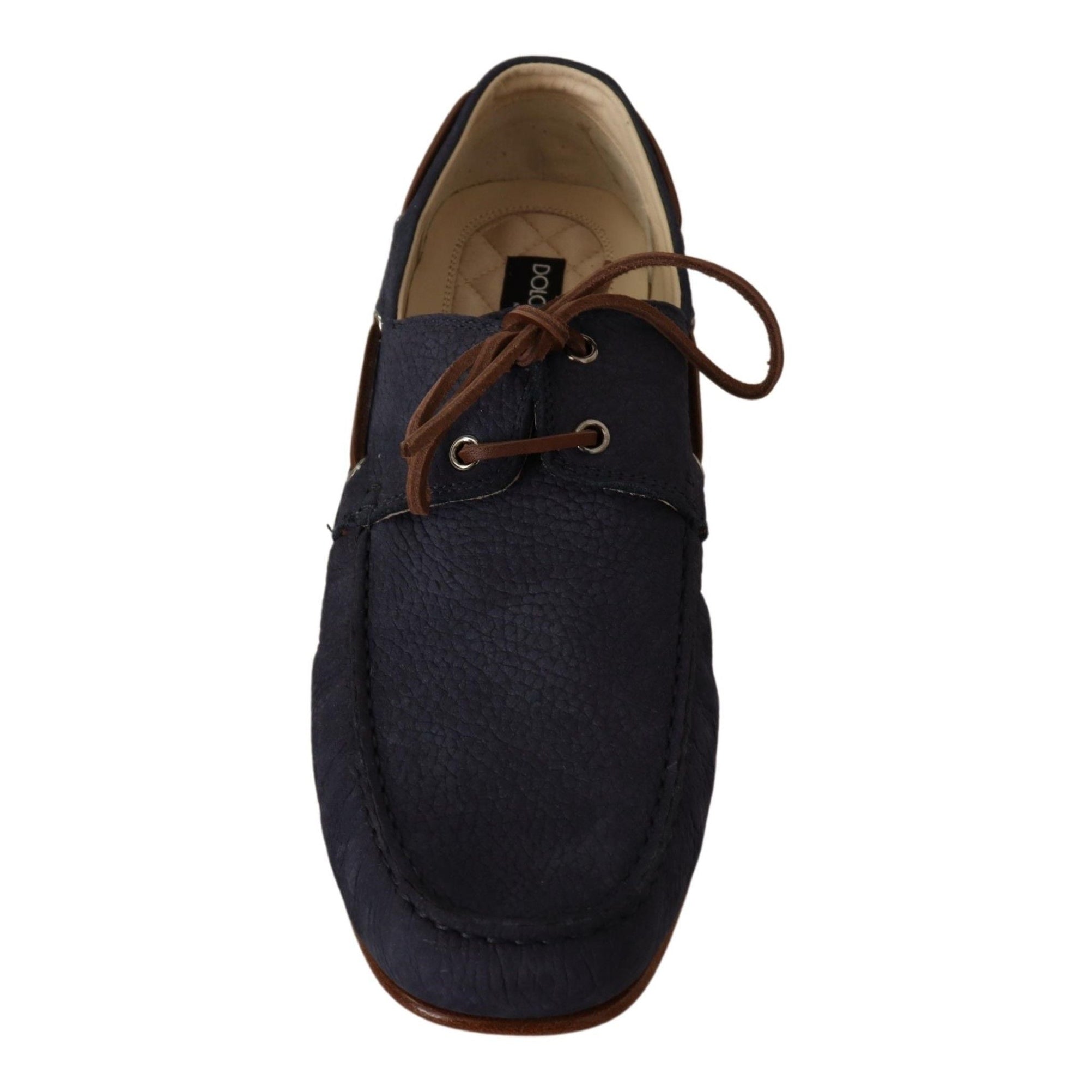 Elegant Blue & Brown Leather Boat Shoes