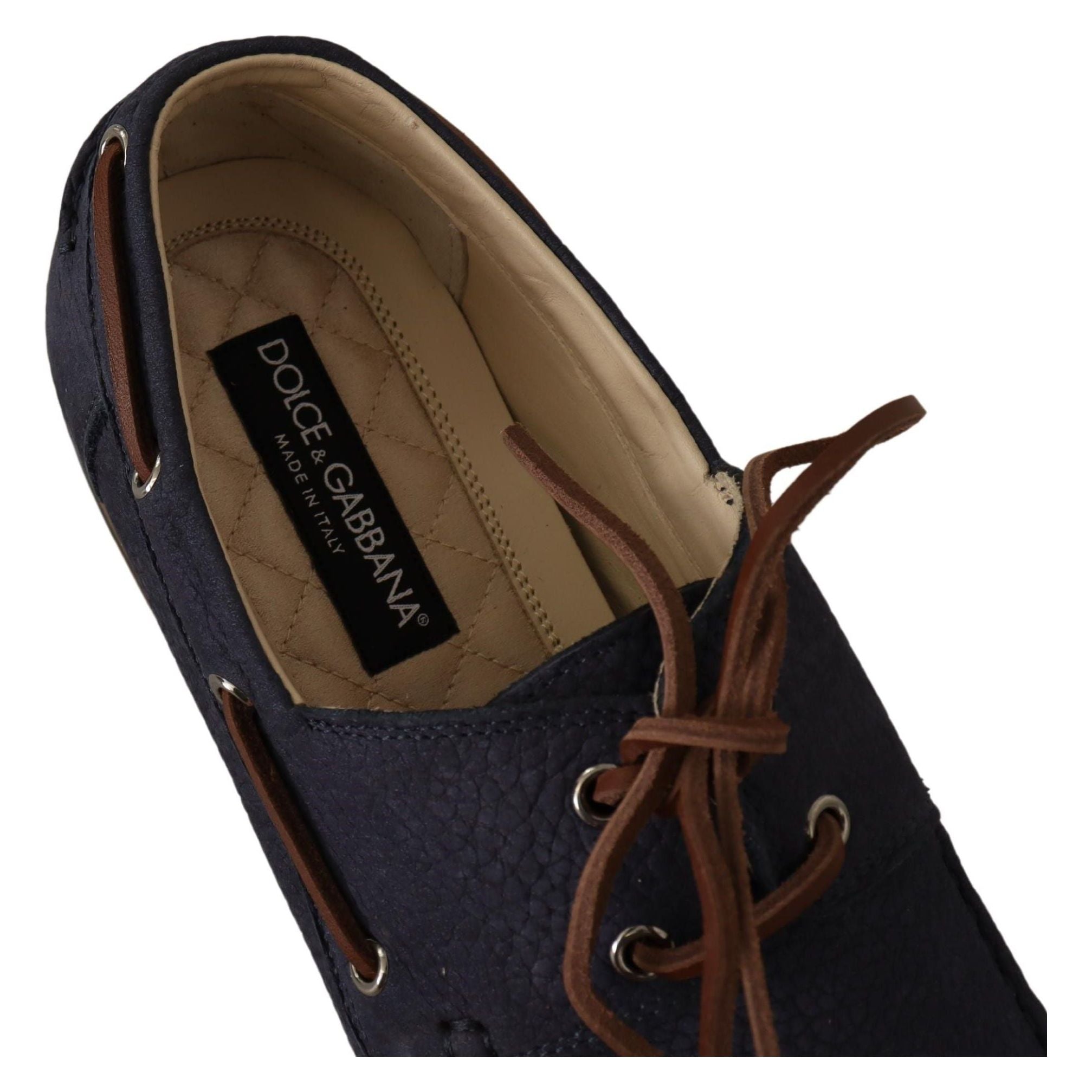 Elegant Blue & Brown Leather Boat Shoes