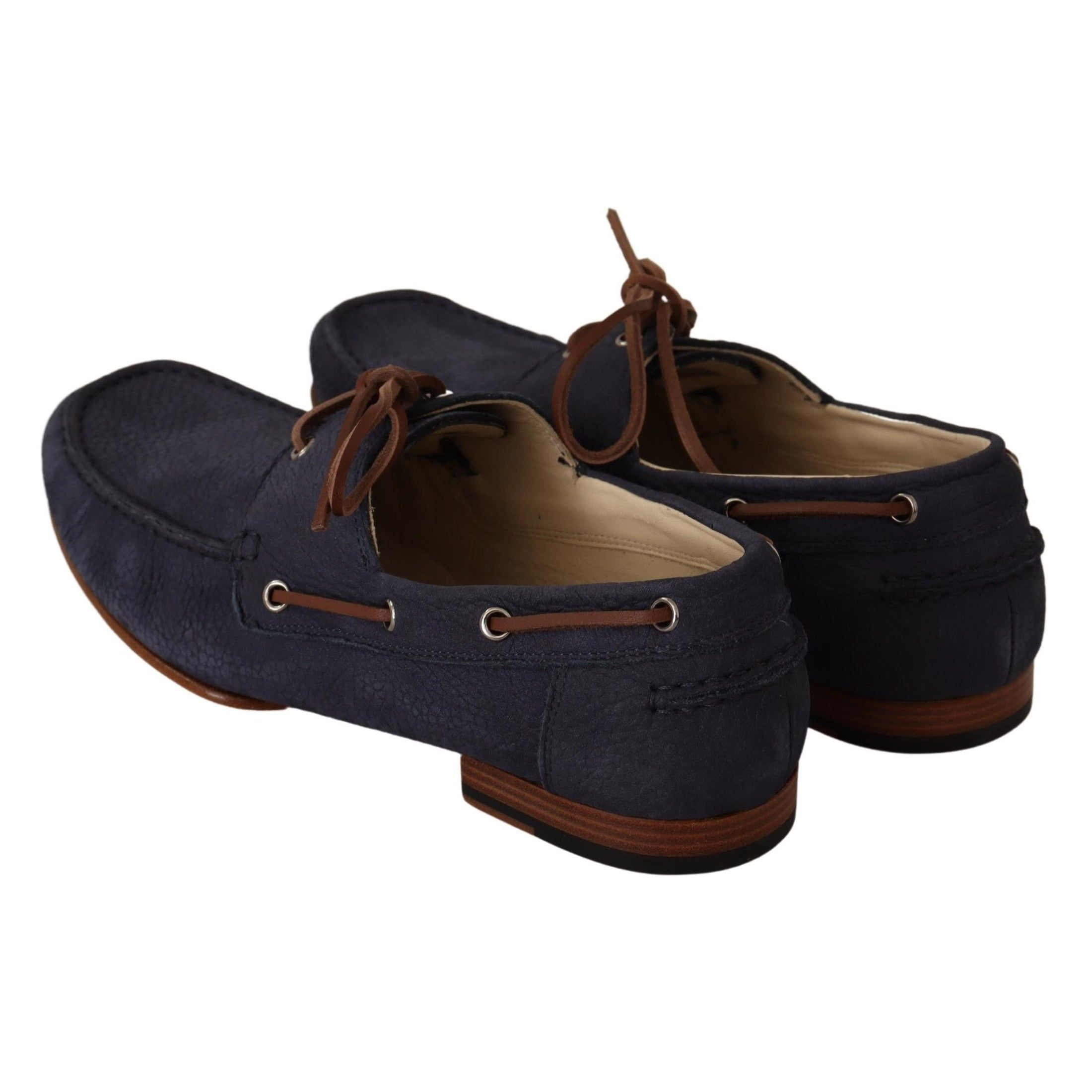 Elegant Blue & Brown Leather Boat Shoes