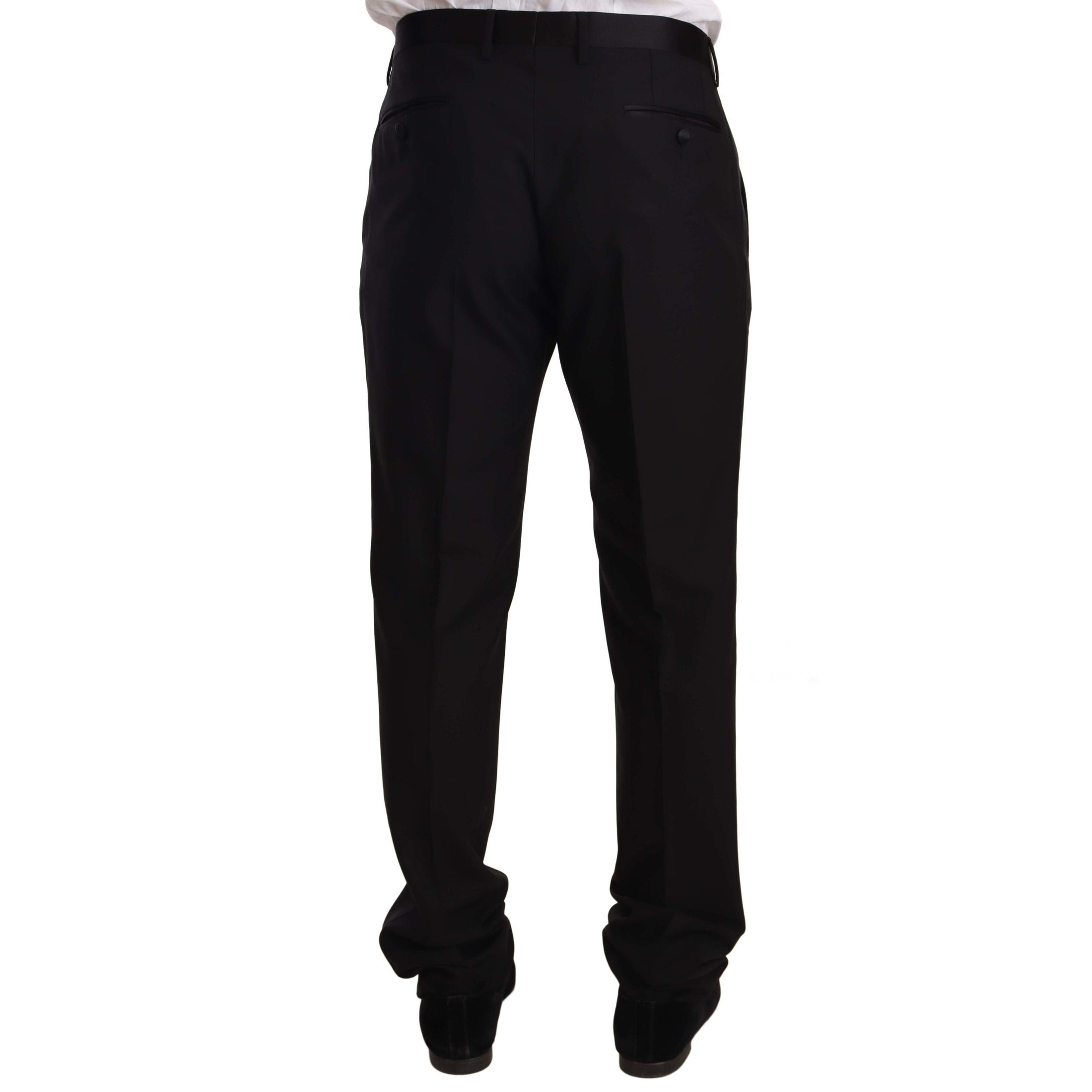 Elegant Black Skinny Tuxedo Trousers