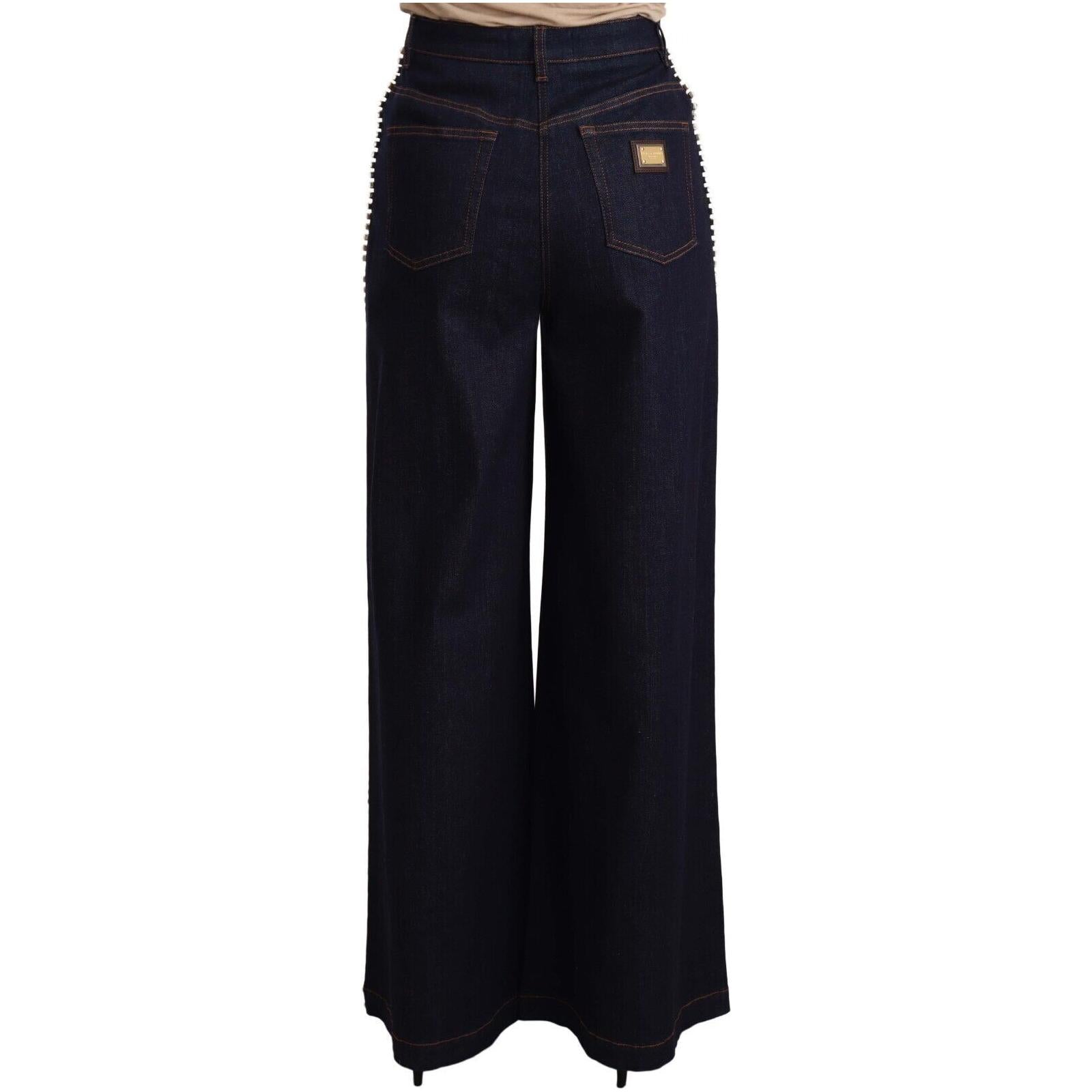 Elegant Dark Blue Flare Denim Jeans