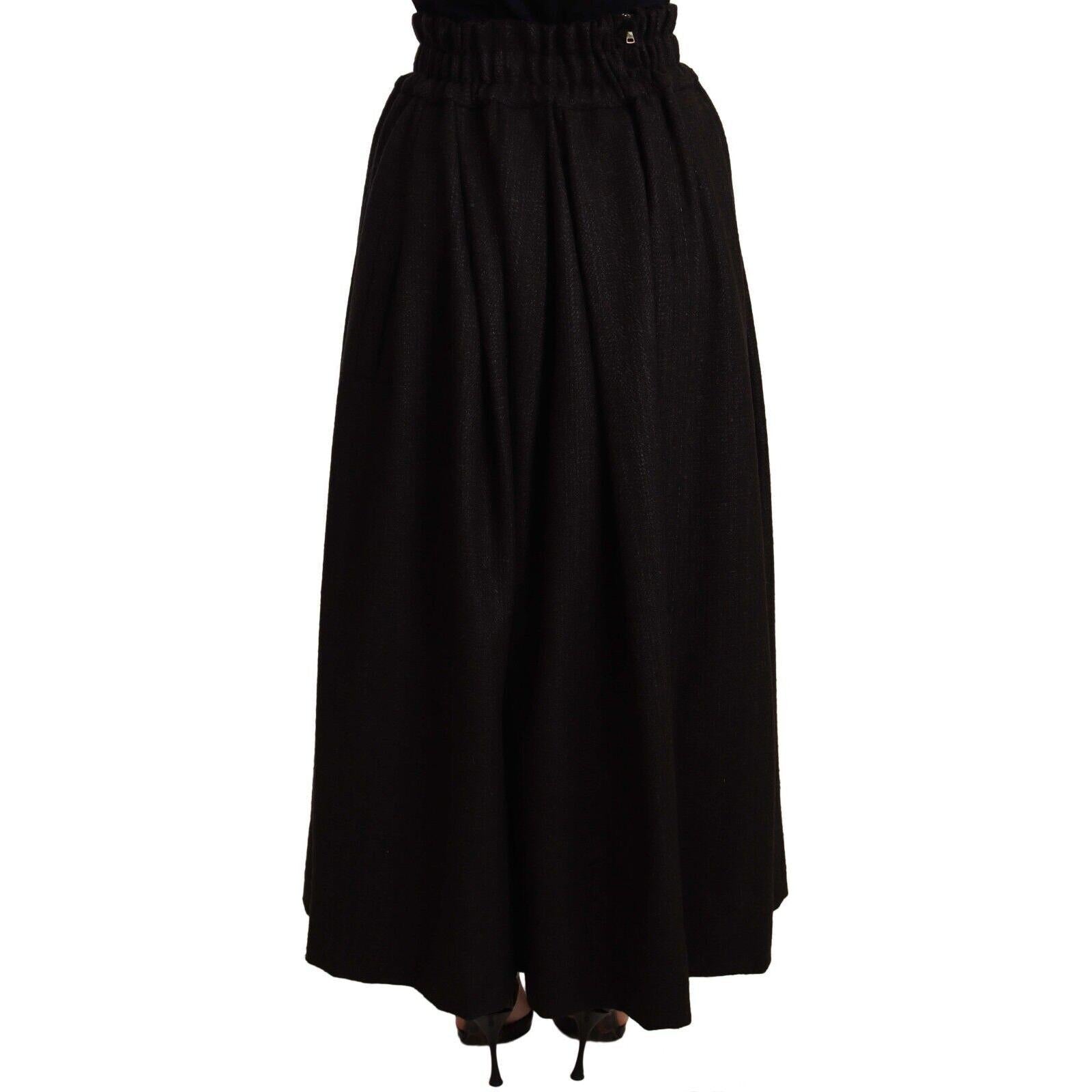 Elegant High Waist Maxi A-line Wool Skirt