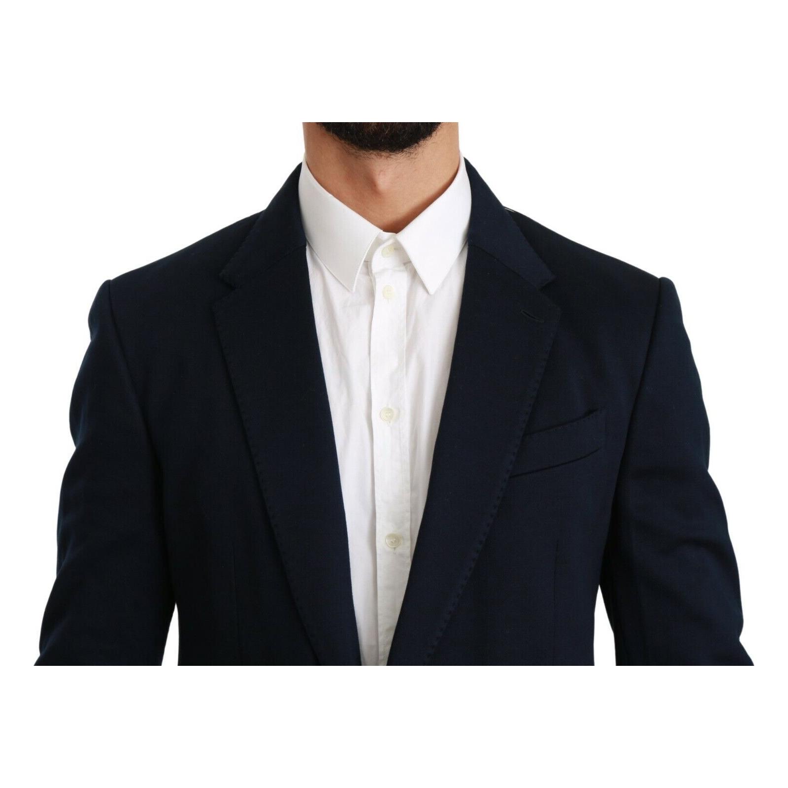 Elegant Slim Fit Dark Blue Men's Blazer