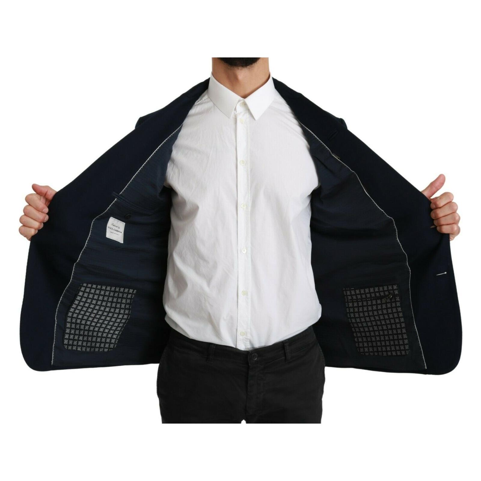 Elegant Slim Fit Dark Blue Men's Blazer