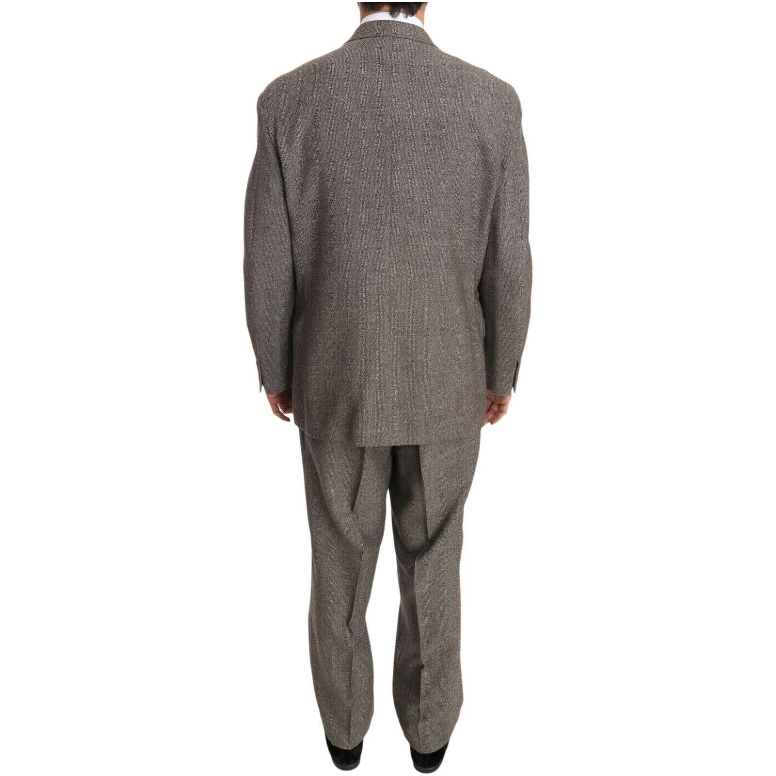 Elegant Light Brown Wool Men's Suit