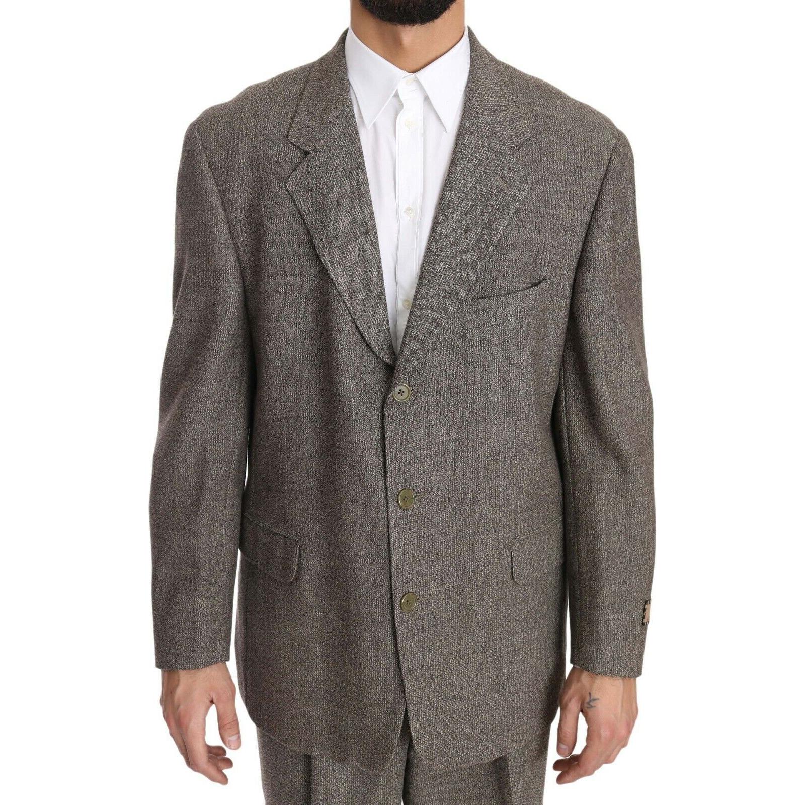 Elegant Light Brown Wool Men's Suit