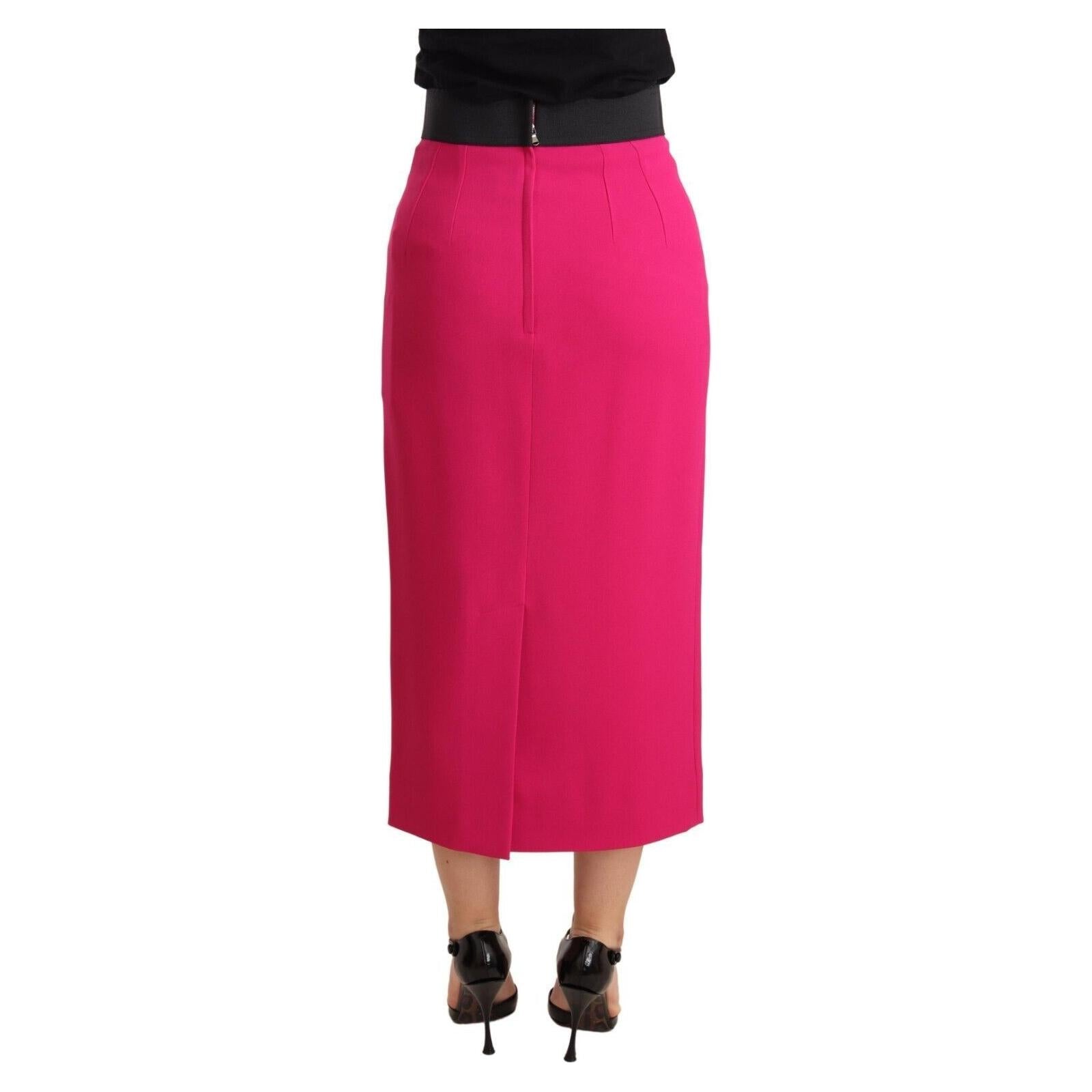 Elegant High-Waisted Pencil Skirt in Pink