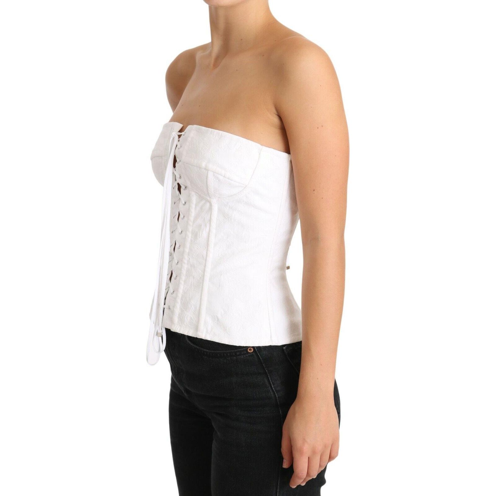 Elegant White Strapless Corset Top